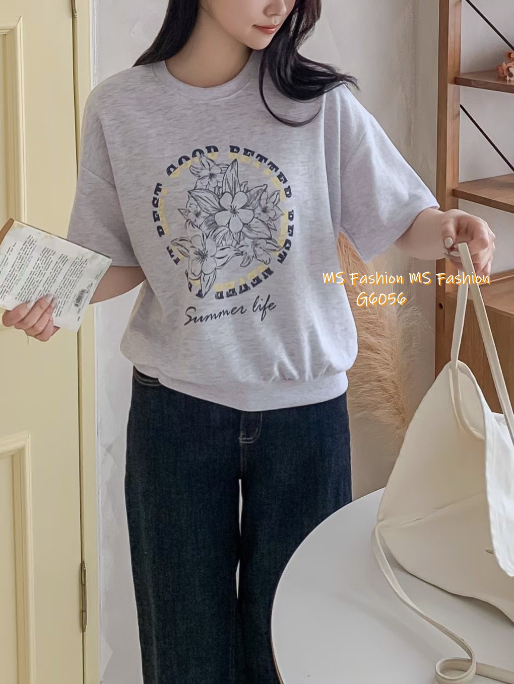 G6056 韓國🇰🇷花花字母print top