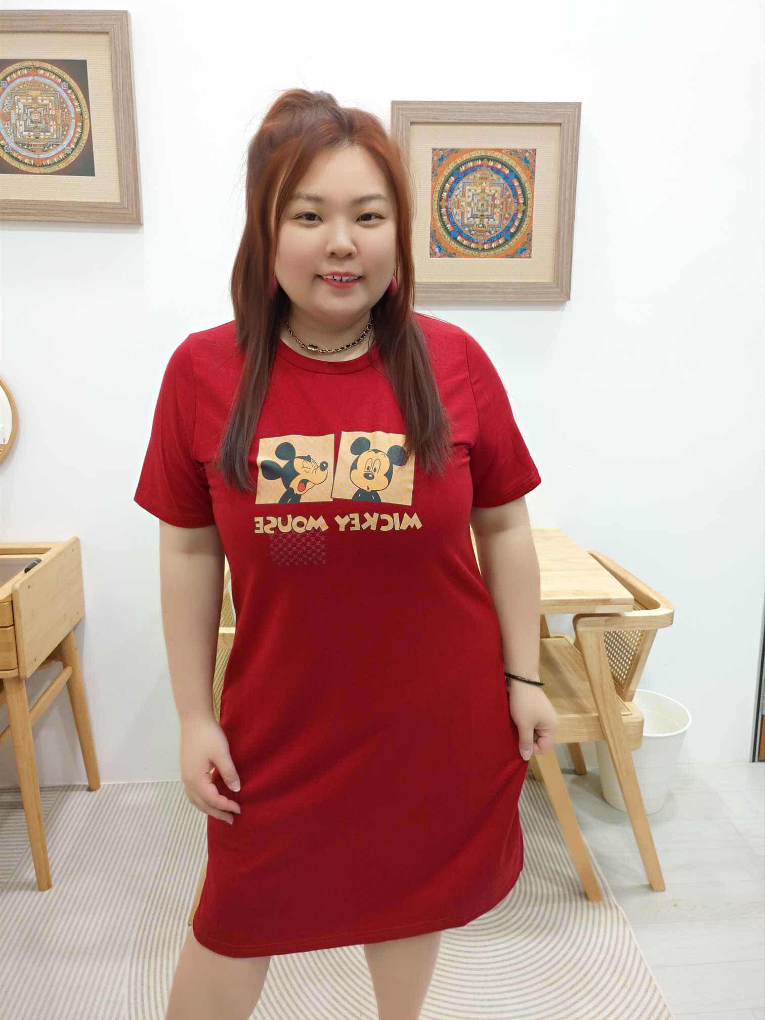 OTB06 BE#06-502463 米奇拼图圆领连衣裙