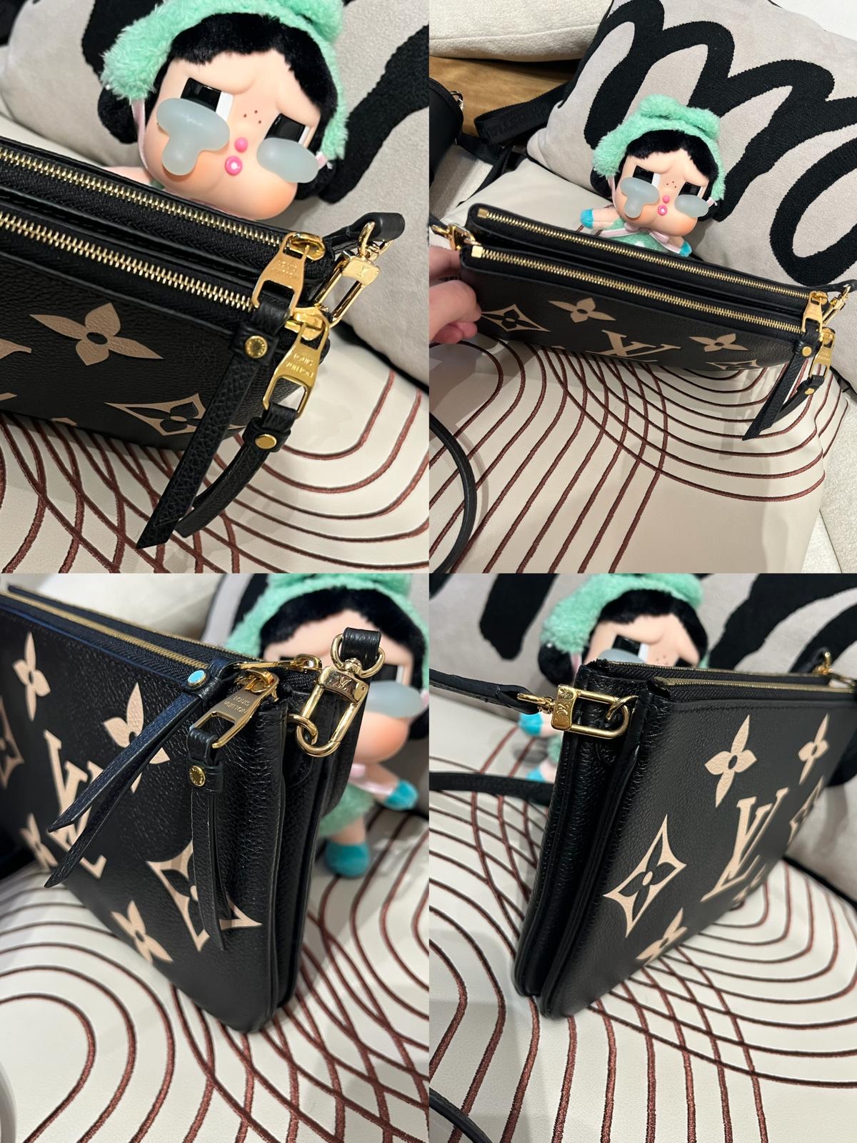 Lv Pochette Double Zipped Giant calfskin 100%Authentict,98%new✅dust bag 