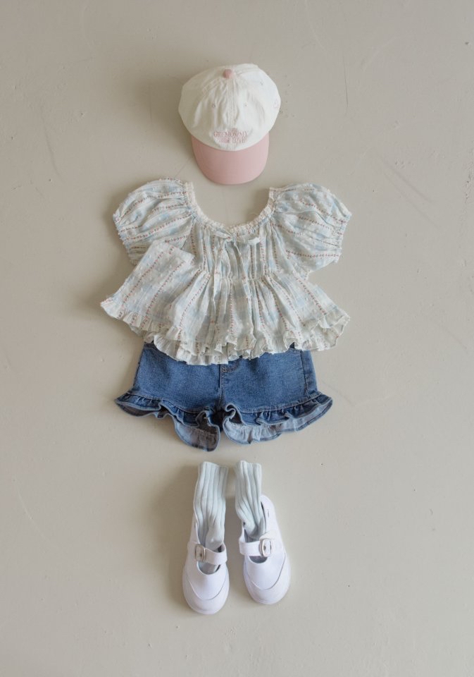 Momoann | frill denim shorts (size 7(100-105)