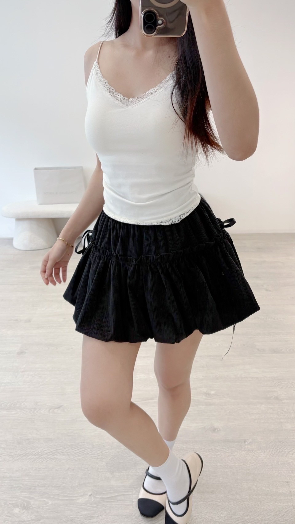 Bkk秋冬款 雙蝴蝶結綁帶蛋糕裙