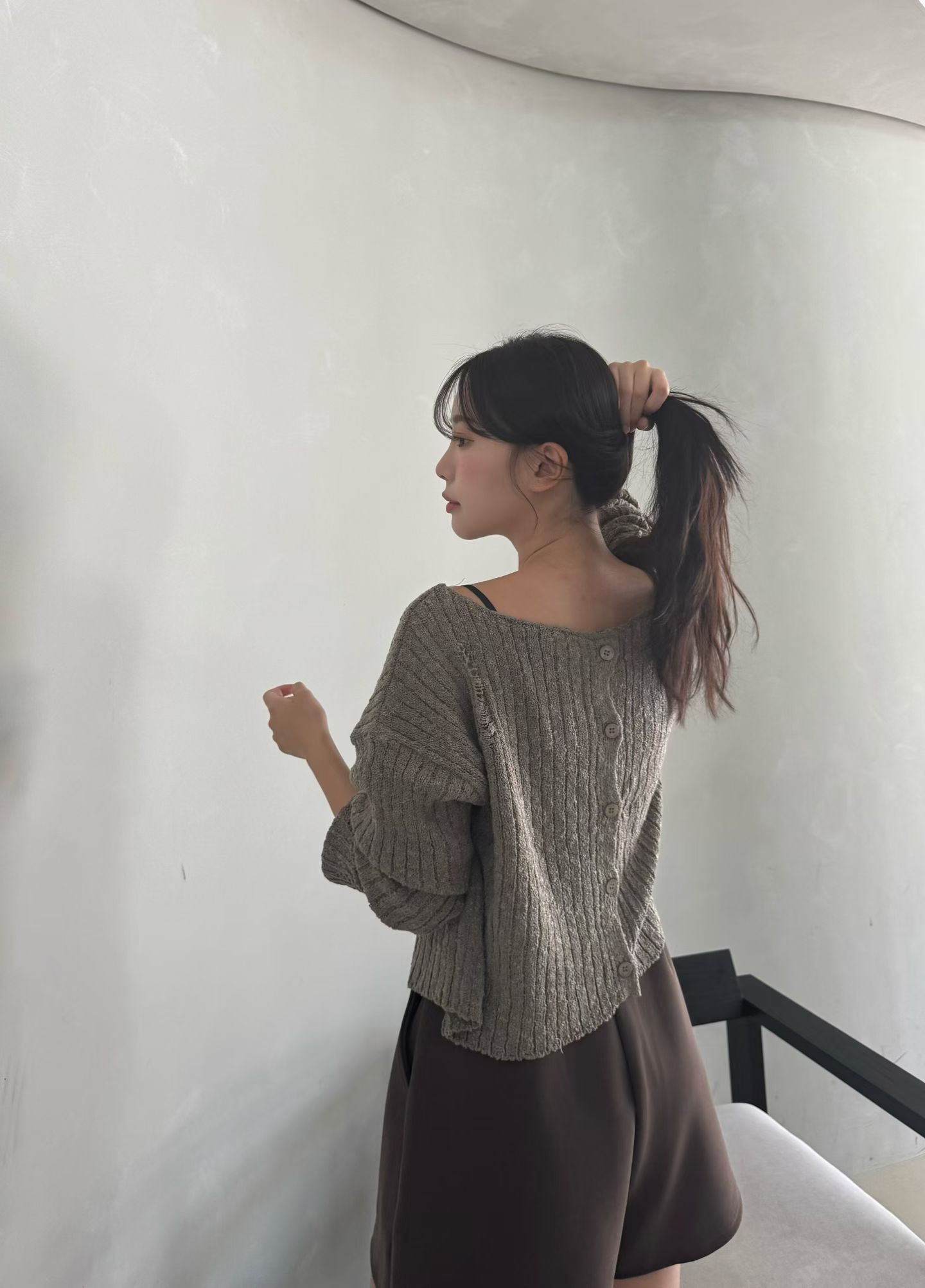 MA9 隨性破洞設計感針織Cardigan