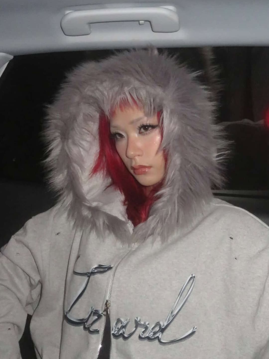 GREY FURY HOODIE ZIP 