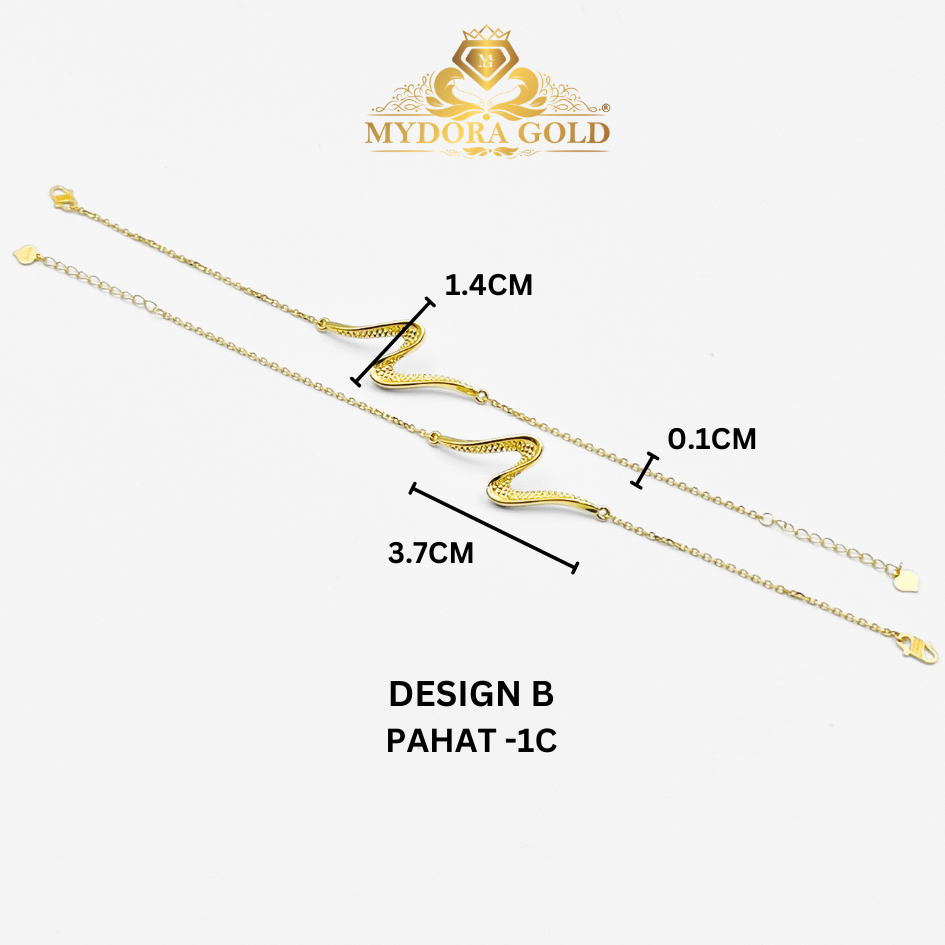 MYDORA Rantai Tangan Sauh Fesyen + Ombak Rindu SERIES l EMAS 916/22K
