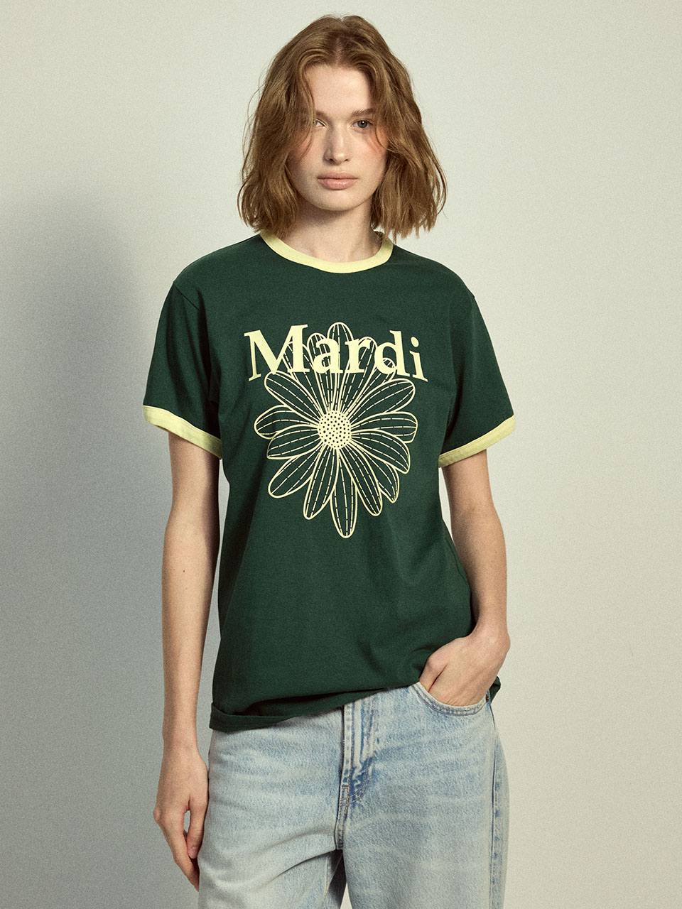 MD79 MARDI: Slim Ringer Tshirt Flowermardi
