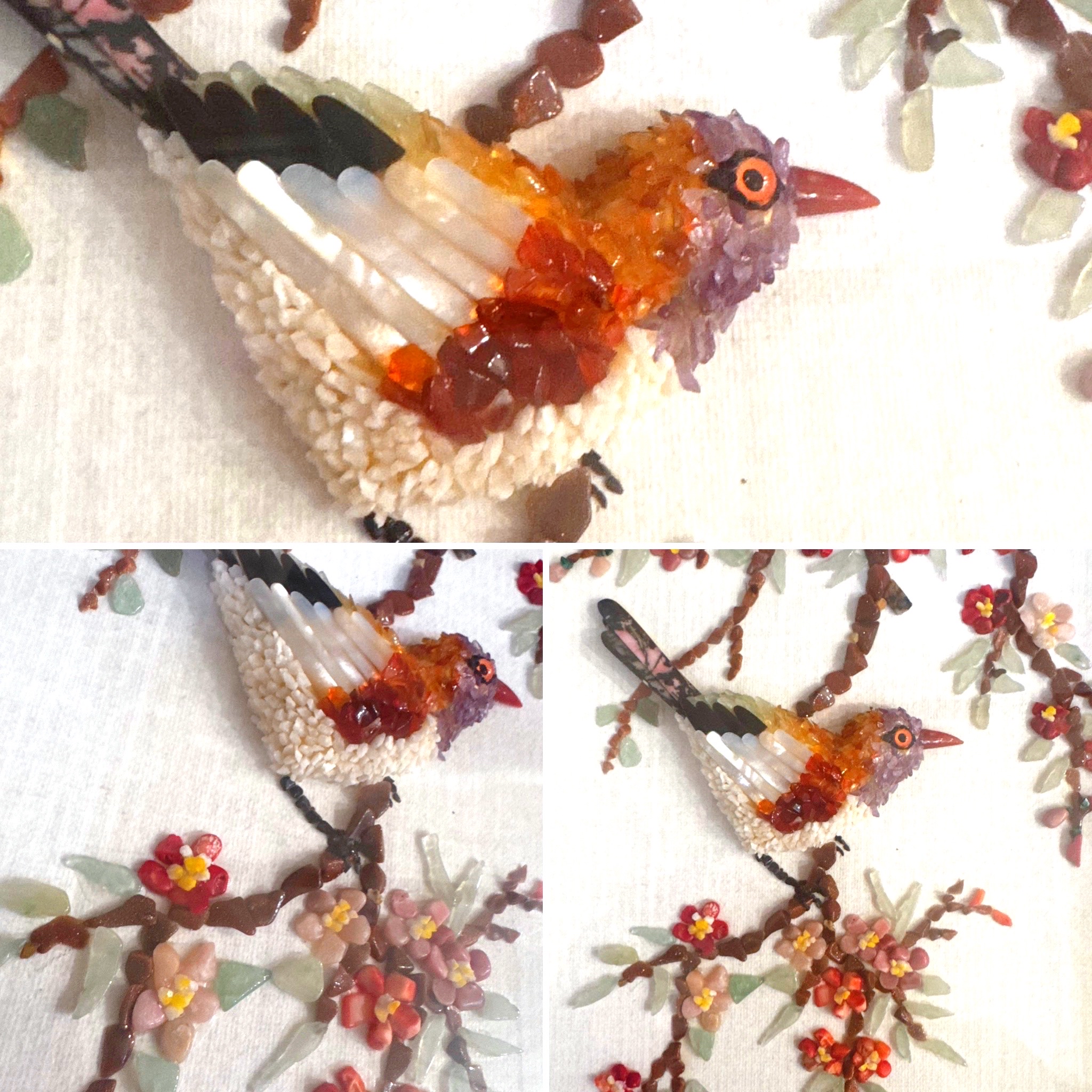 天然水晶立體鳥拼畫