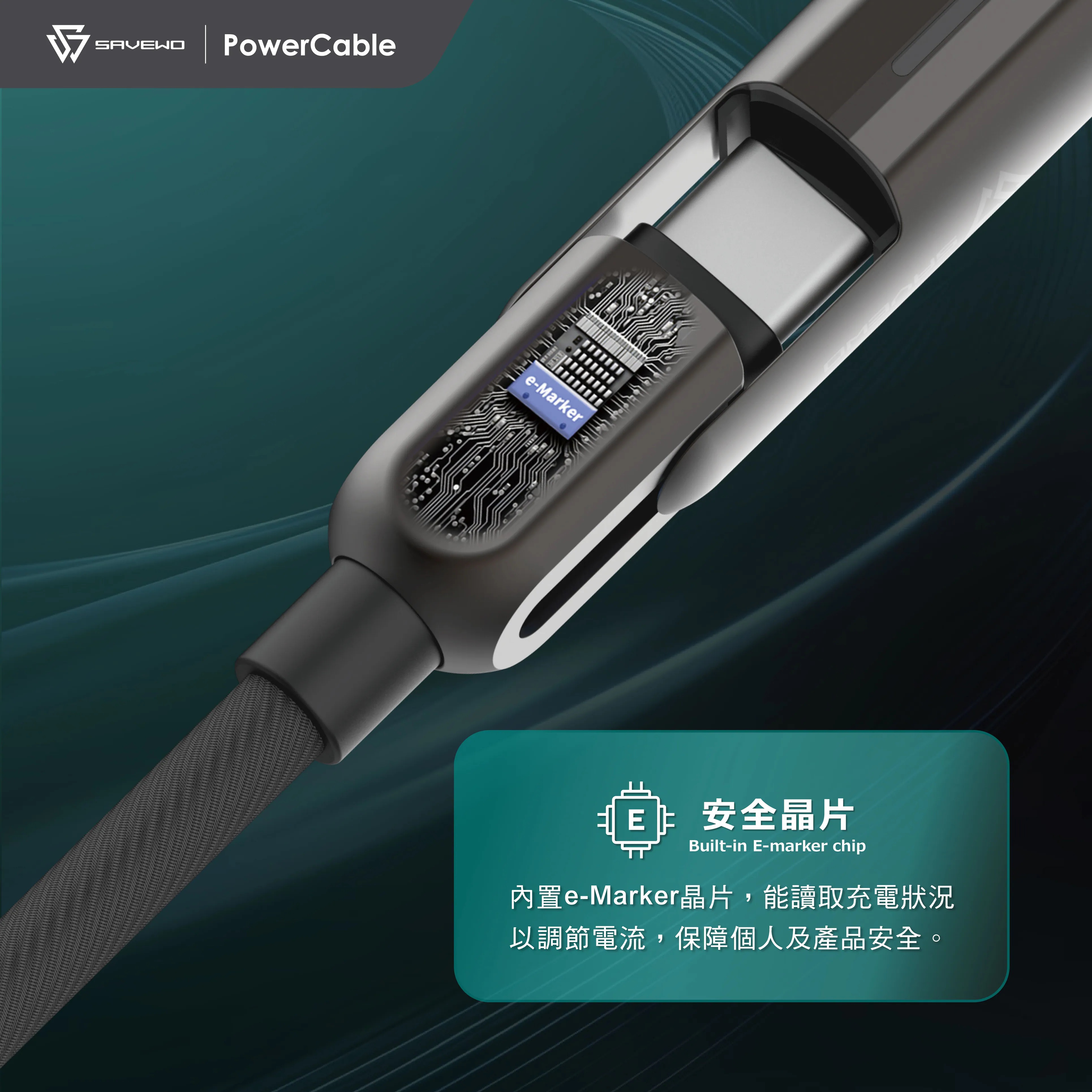 SAVEWO PowerCable MIX 240W PD3.1 救世 4合1 極速充電線