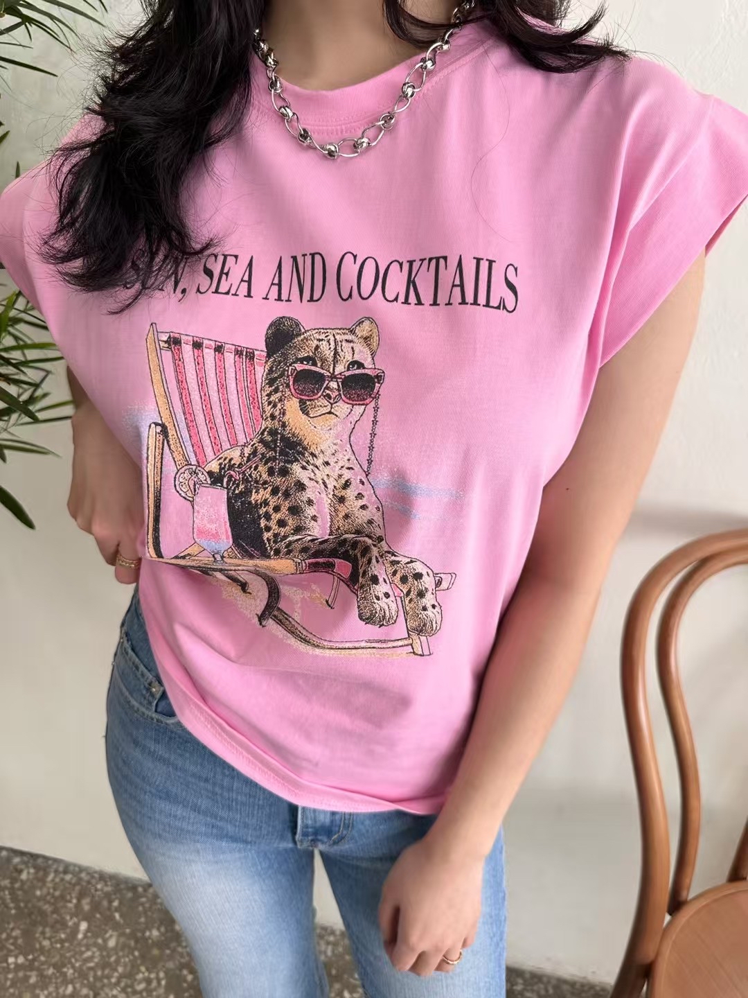 🇰🇷K5583 cotton印卡通膊短袖tee