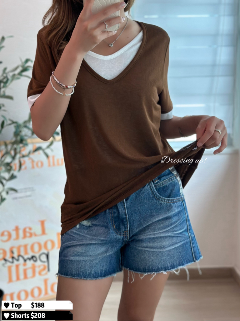 假兩件推介｜棉質拼接上衣