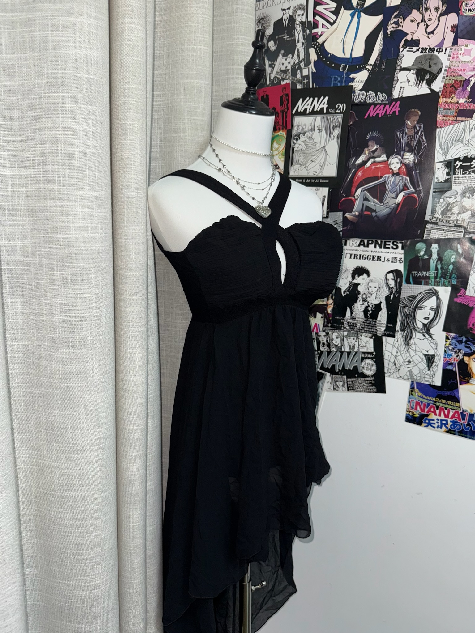 Halter Cross Neck High-Low Dress