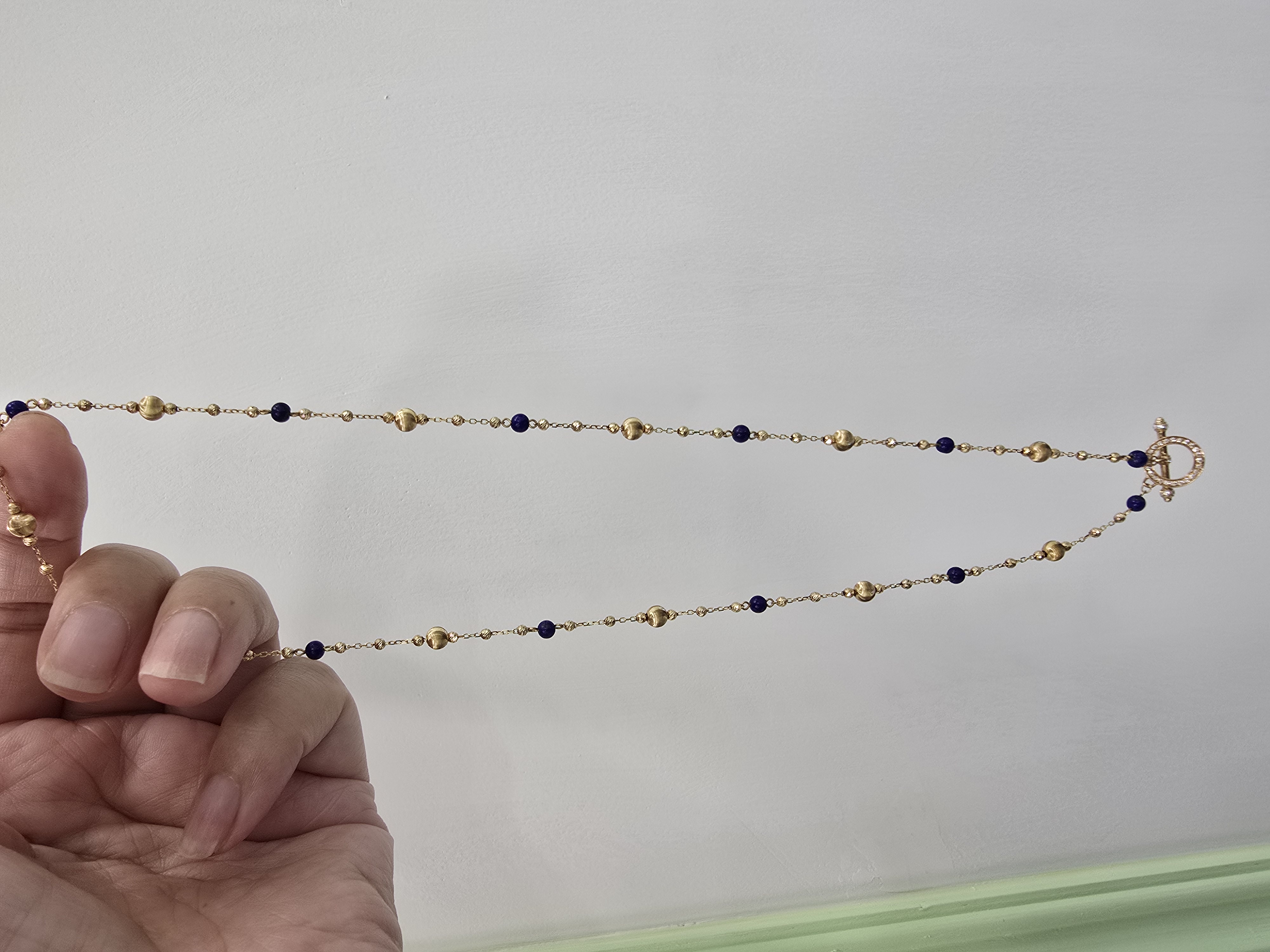 18K青金石鑽石項鏈