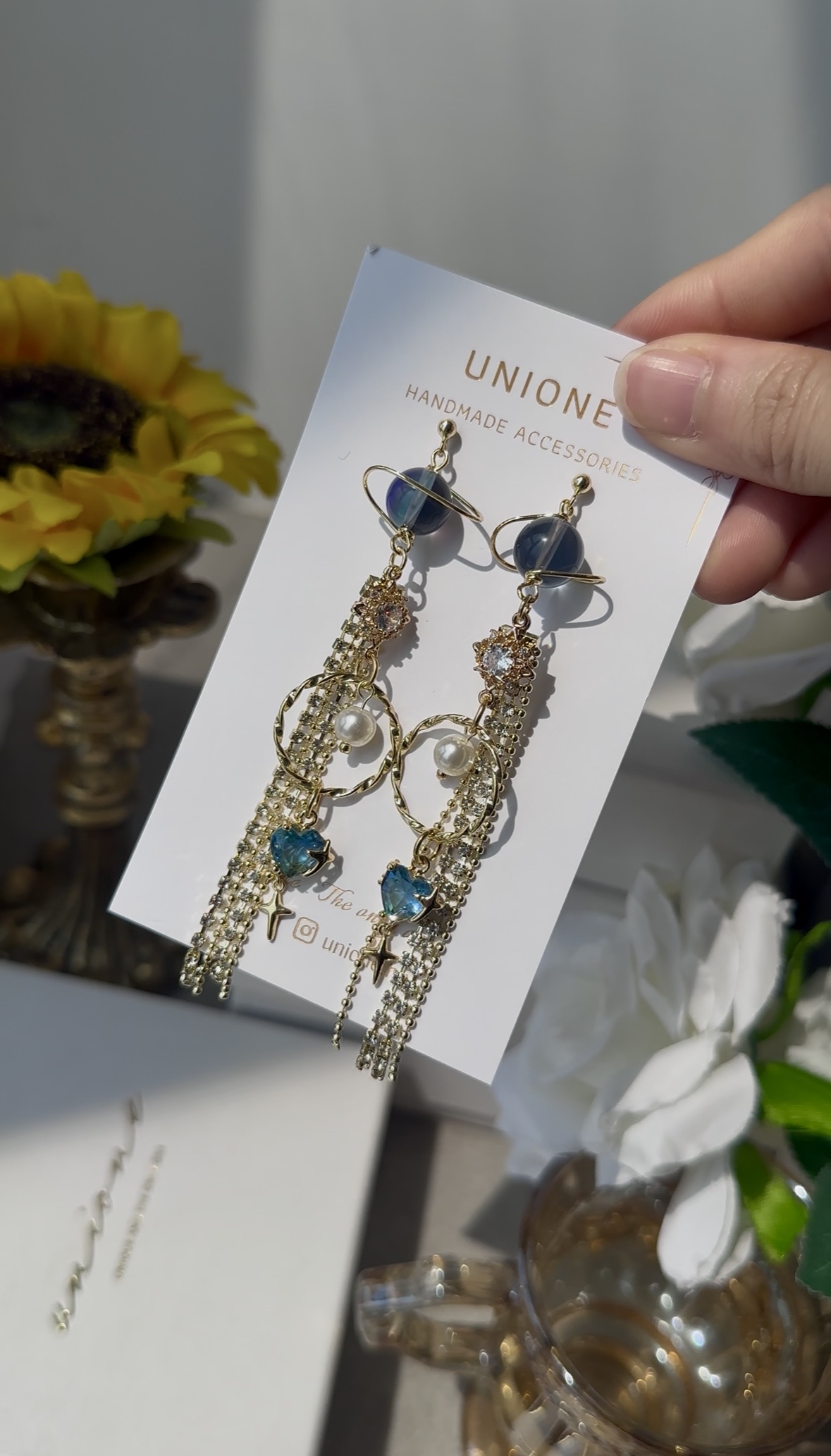 手製扭結星球流蘇耳環🌍