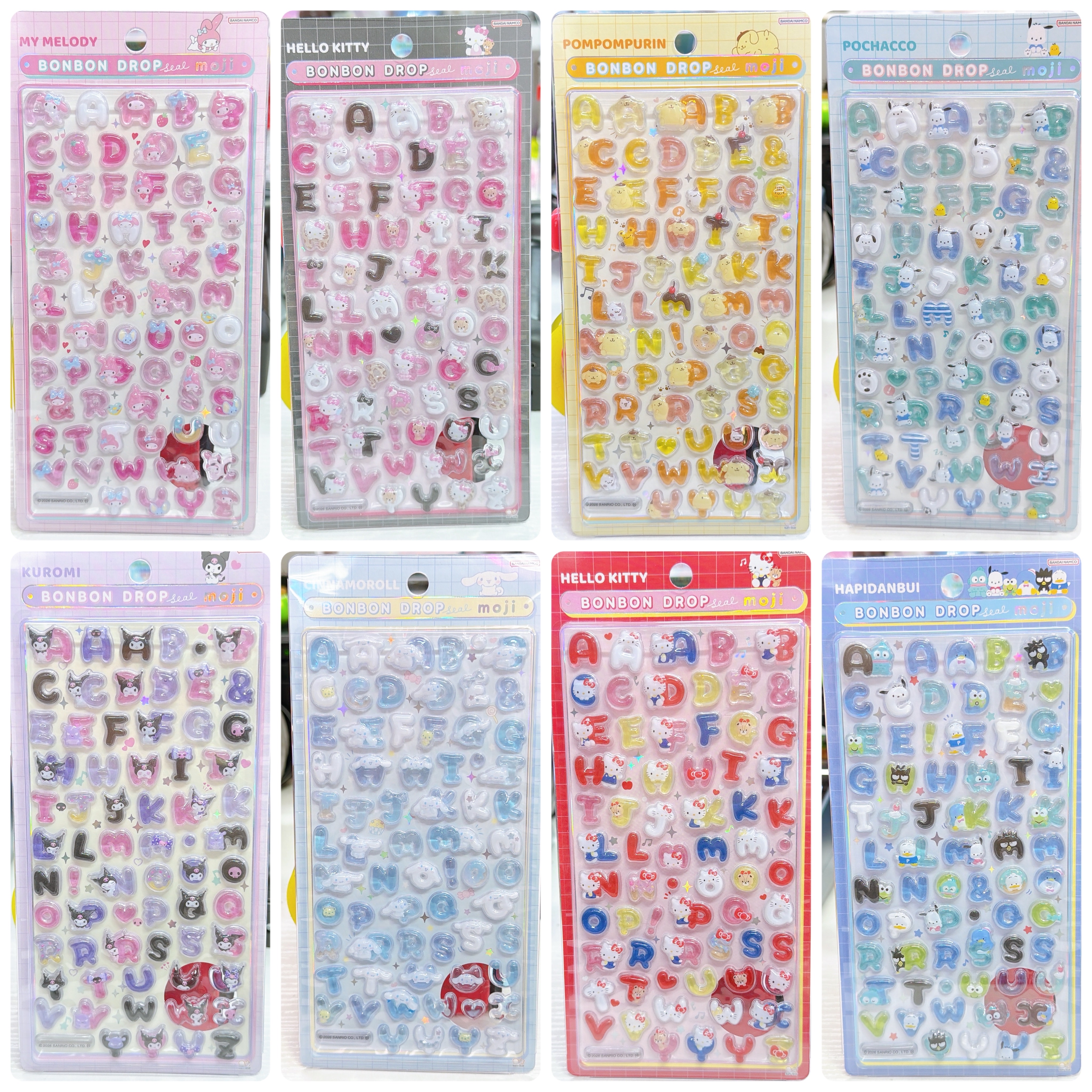 日本直送Sanrio新款字母bonbon drop貼紙