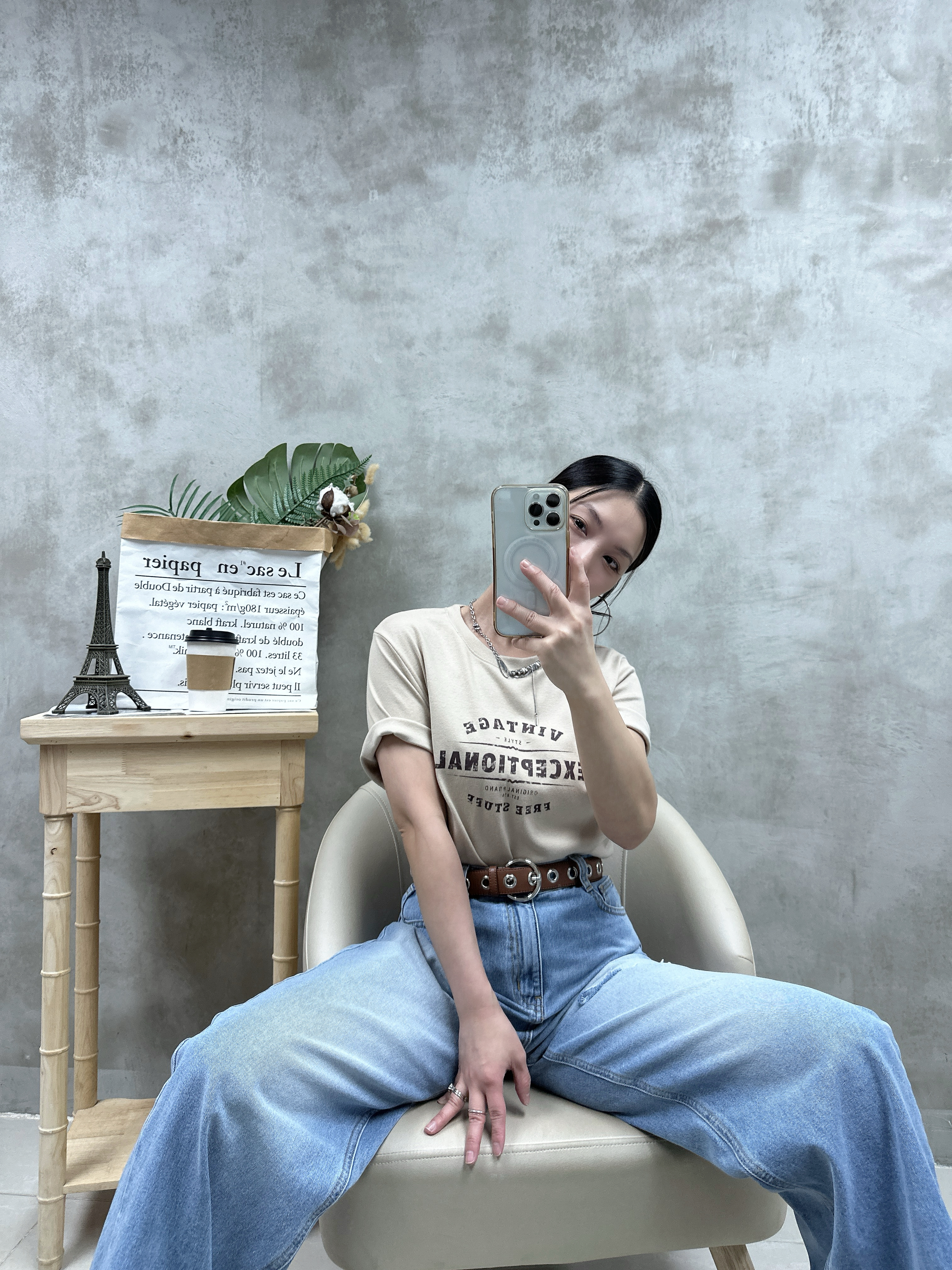 洗水棉英文字Tee