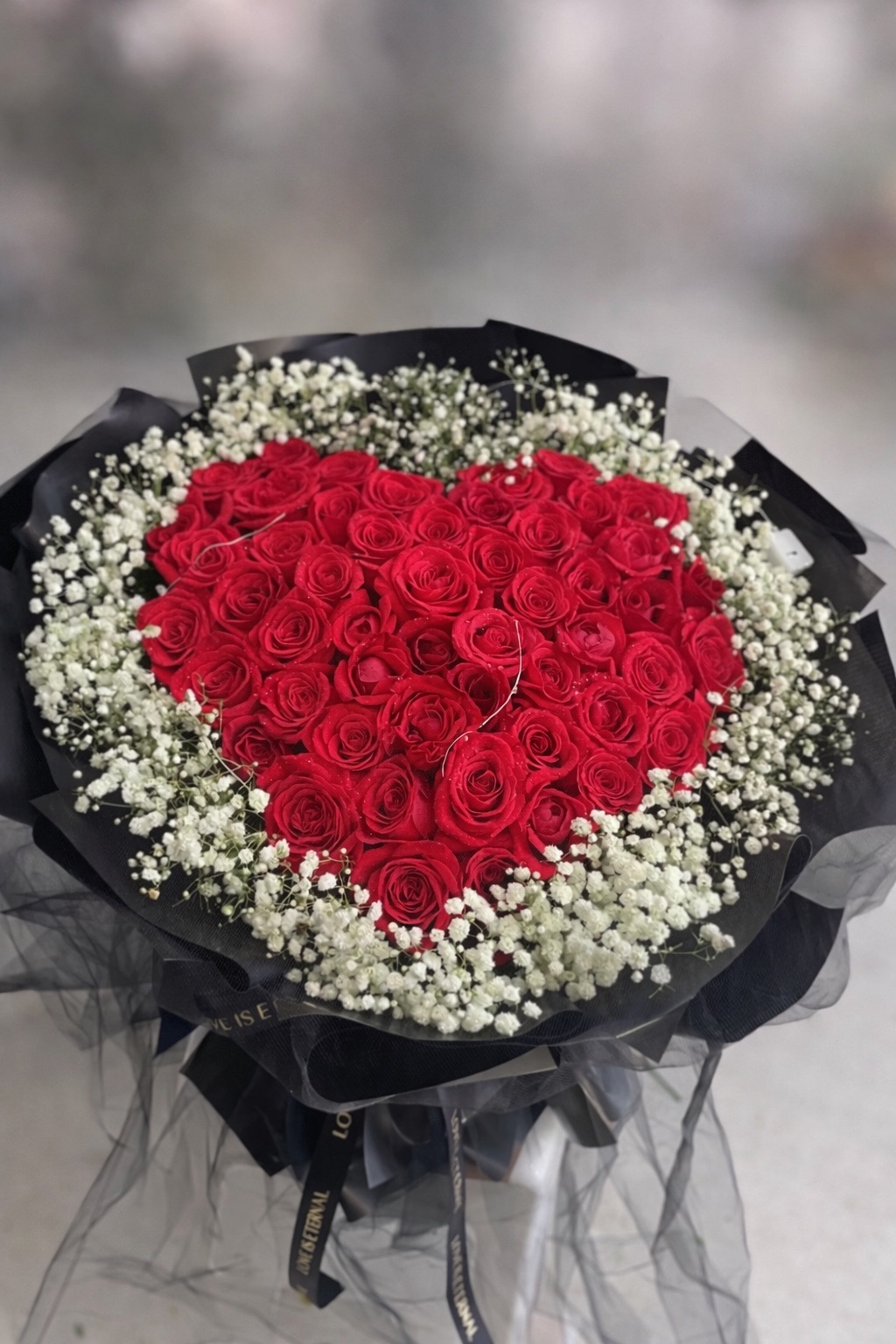 滿天星玫瑰永生花束