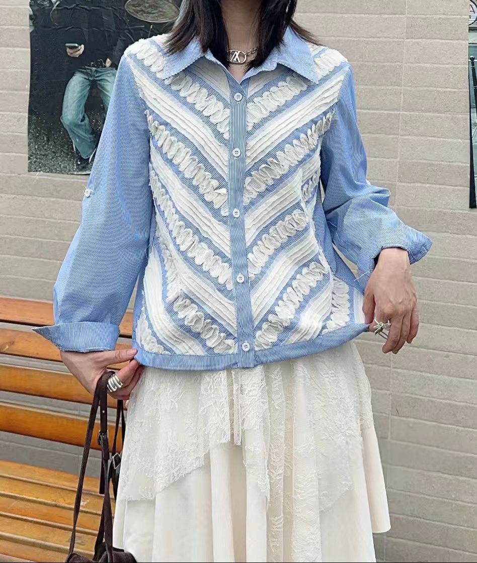 工藝花邊束脚上衣(M38寸胸/L40寸/XL42寸)