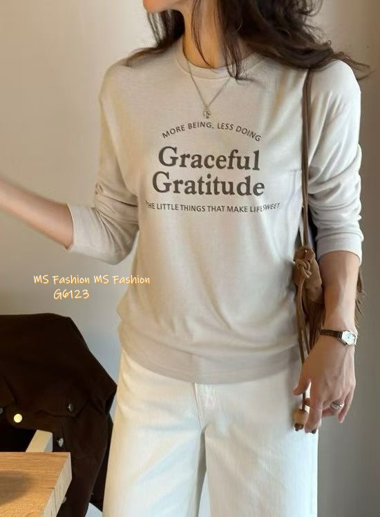 G6122/G6123 韓國🇰🇷靚料字母長袖tee