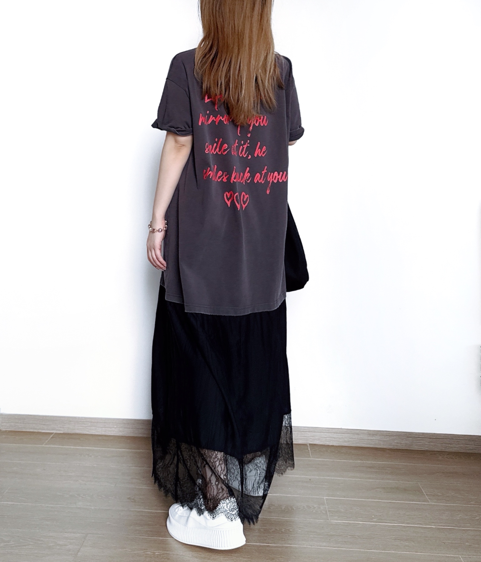 假兩件Tee拼接Lace Ops