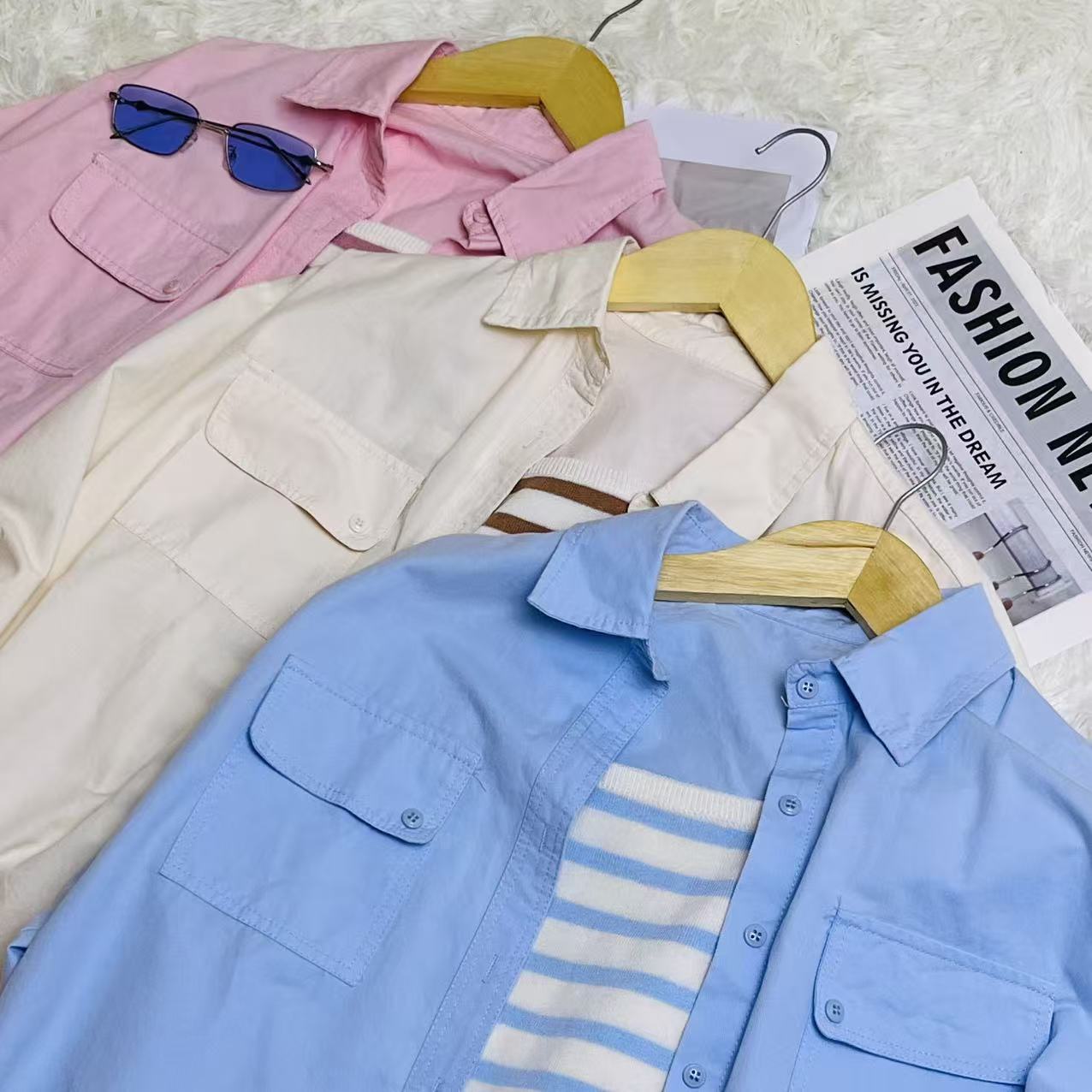 CC2001#82578 [Minimalist Pocket Shirt] Effortless Everyday Style