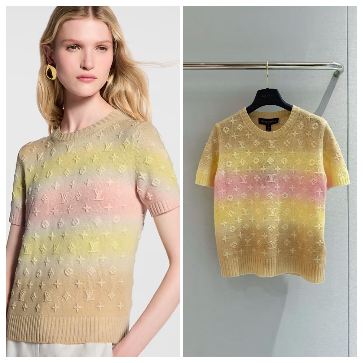 【頂級】 LV 3D Monogram Tie Dye Knit Top 3D立體字母紮染針織上衣