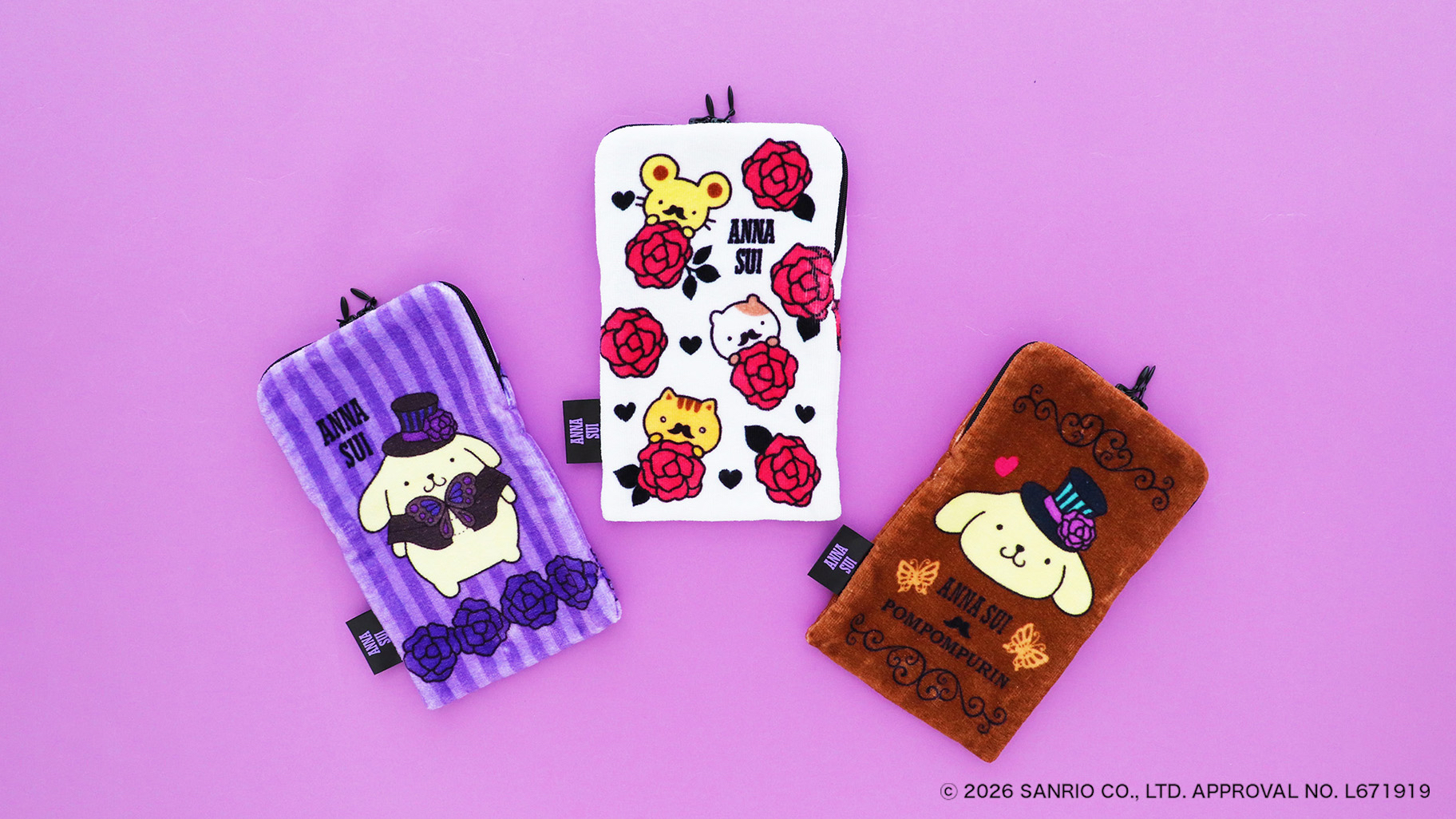  🎀【預訂】Anna Sui x Pompompurin 拉鍊浴毛巾袋 B
