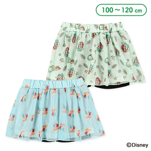 🇯🇵預訂 日本直送🇯🇵兩色Disney公主滿印雪紡短裙褲