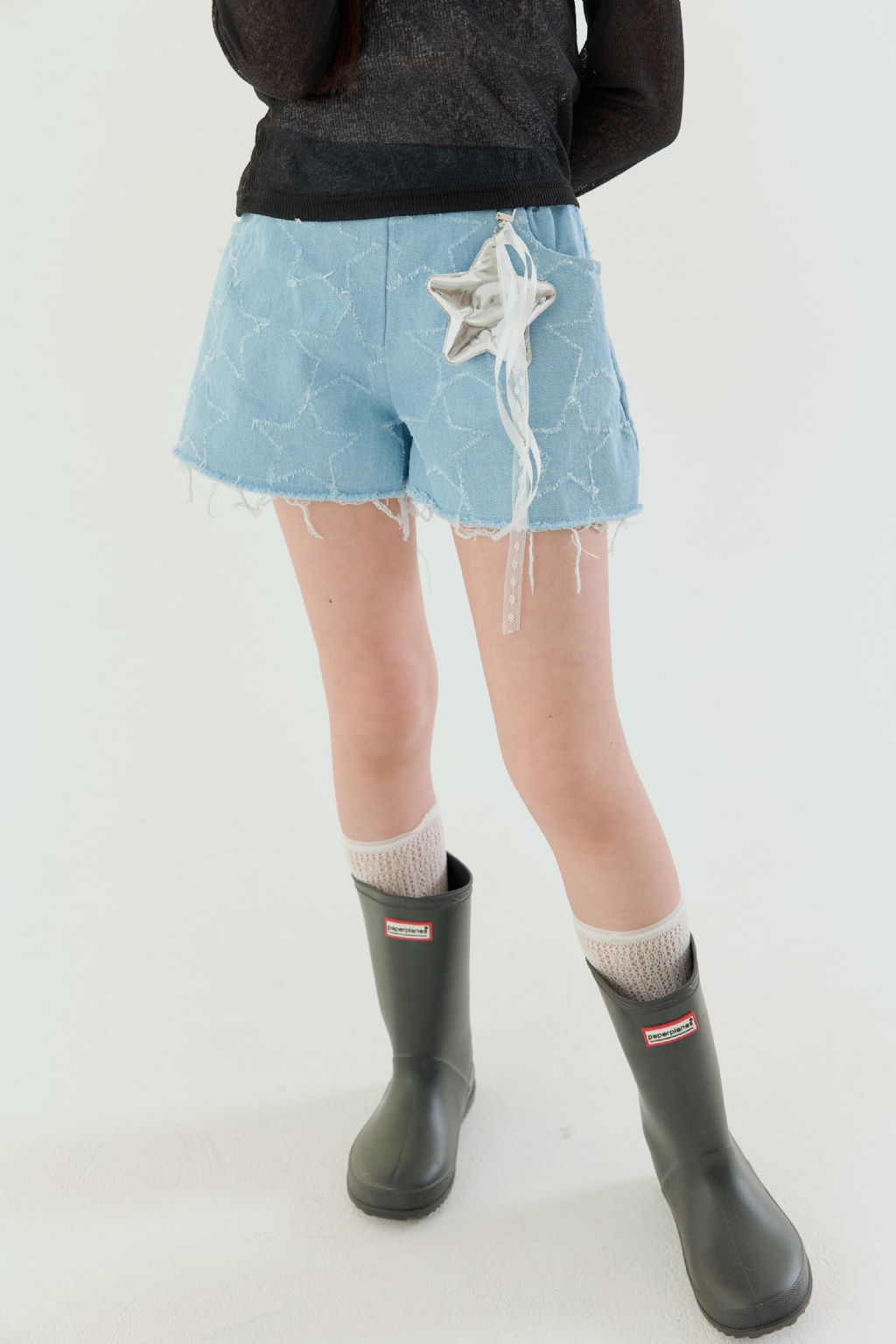  【預訂】 韓國直送 南大門童裝 星星牛仔短褲