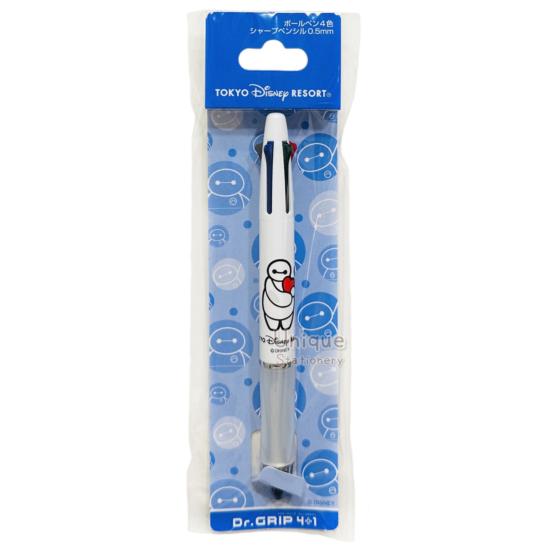 現貨｜【日本 Disney Store 限定】Baymax 大英雄聯盟 Dr.Grip 4+1 日本製 多功能 5用筆 0.7mm 4色原子筆 + 0.5mm 鉛芯筆 062849