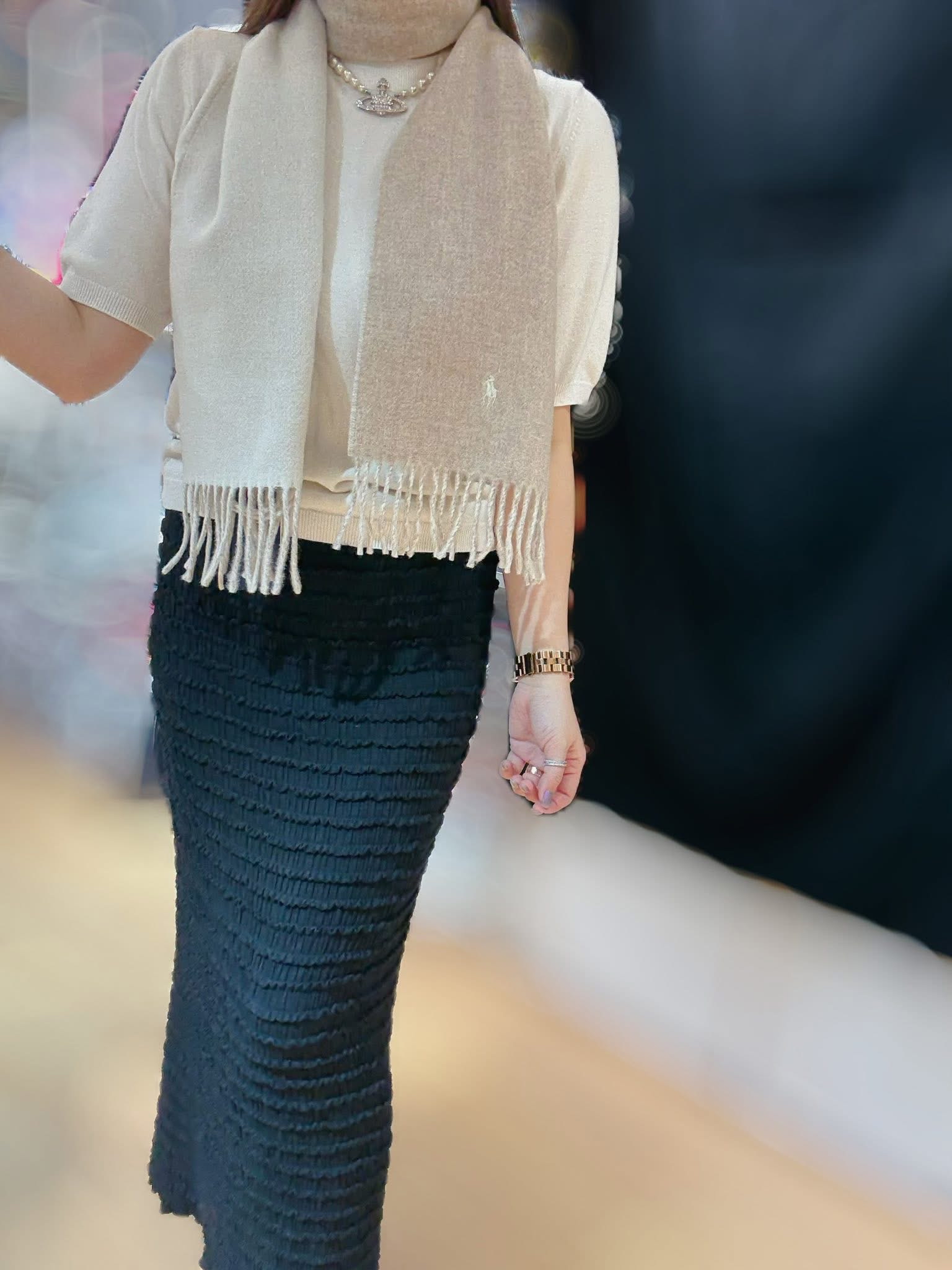 Polo scarf wool/beige