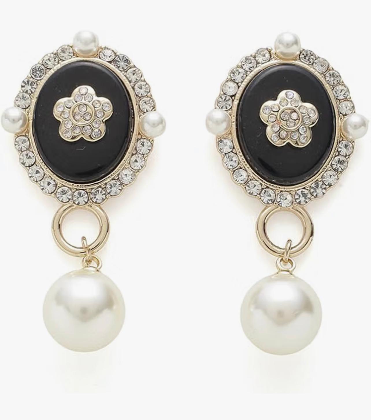 LILY BROWN x MARY QUANT 復古珍珠閃石耳環