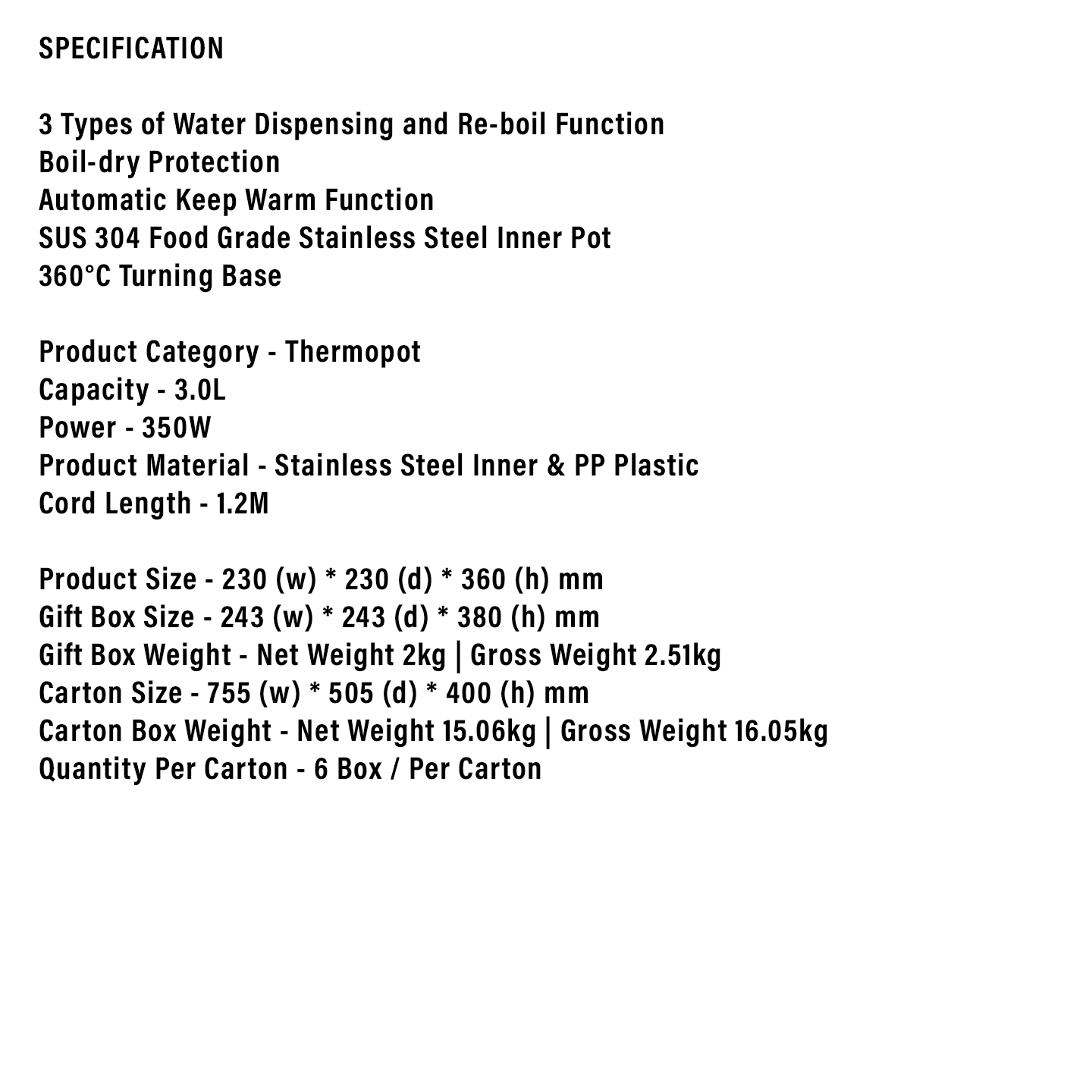 Faber 3.0L Flora Thermo Pot FTP FLORA 330