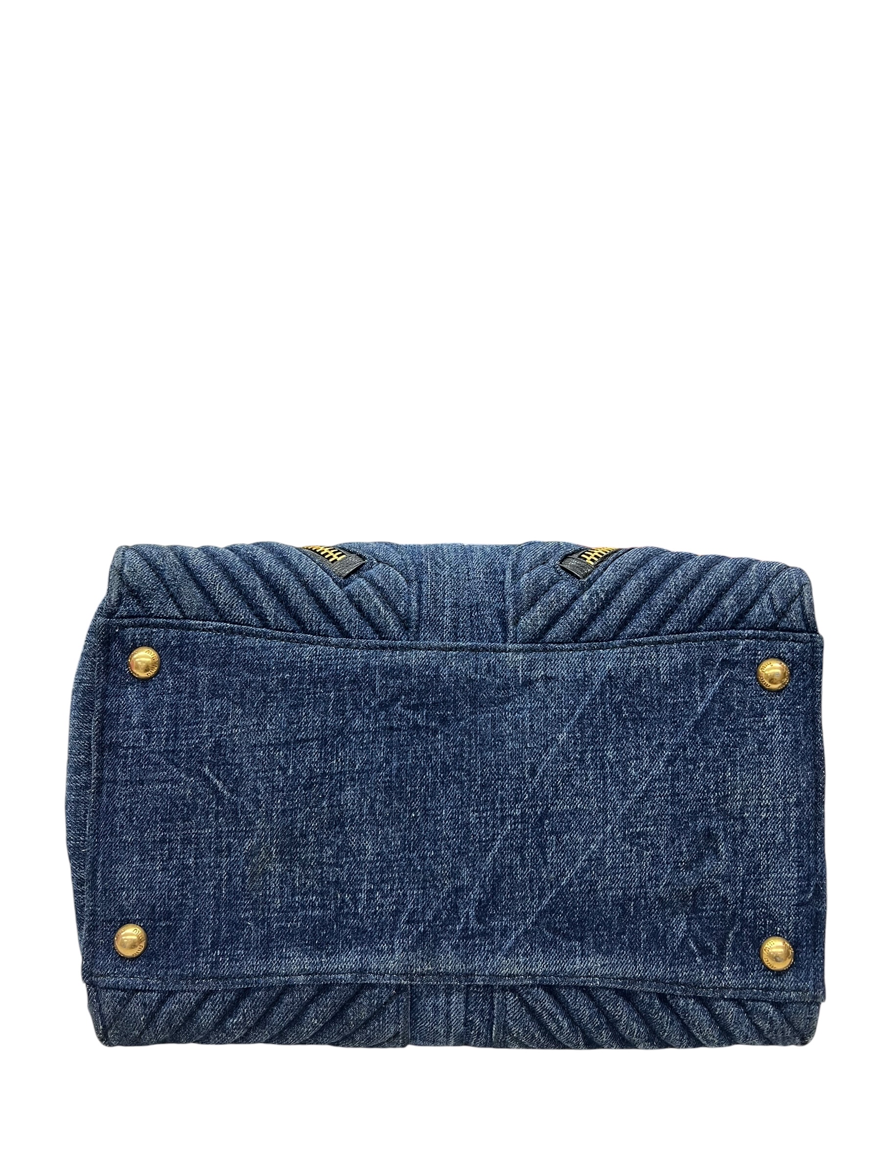 Pre-Owned MIU MIU Matelasse Denim Biker Tote / Product Code: 070726