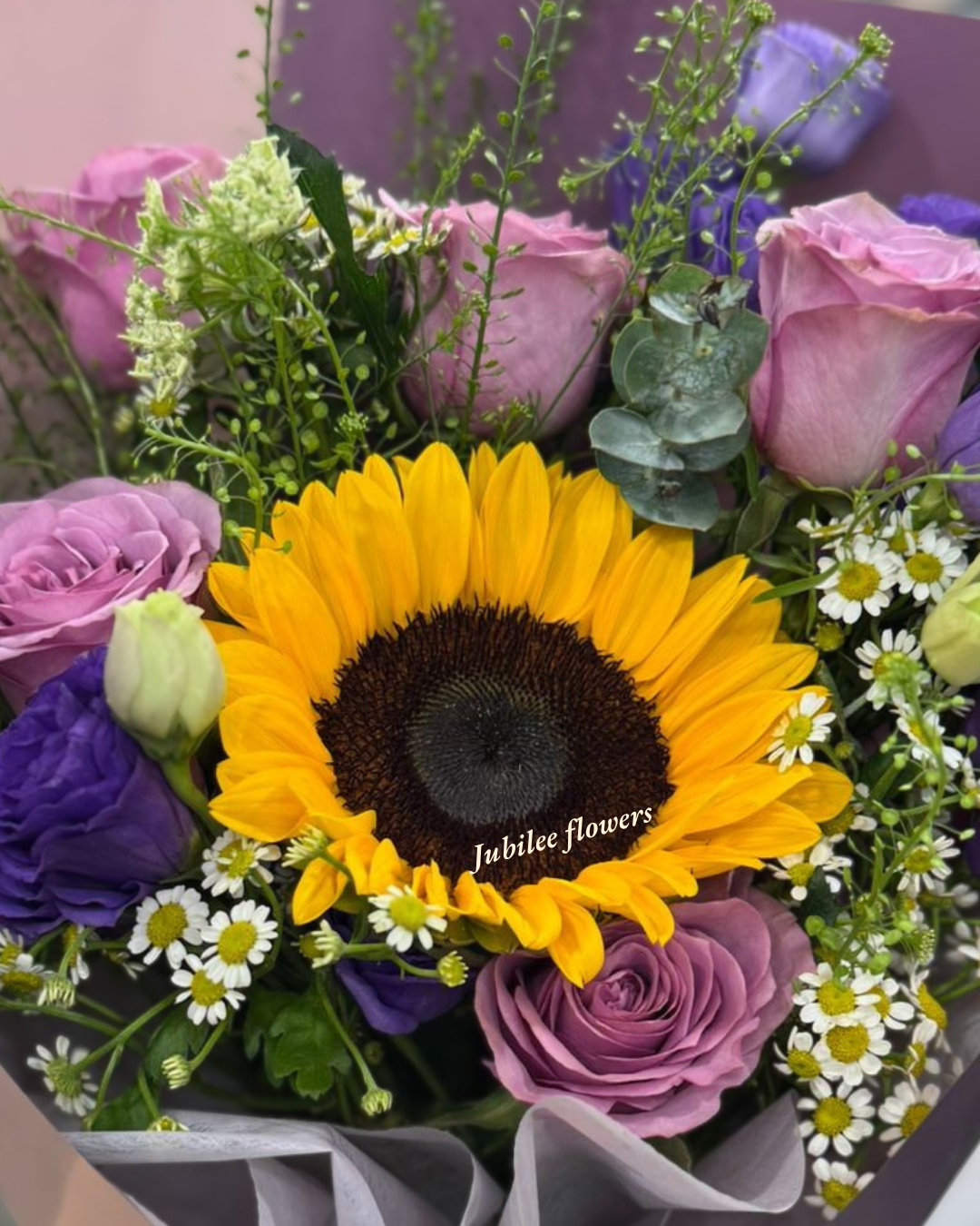 🌻向日葵 · 紫玫瑰花束 