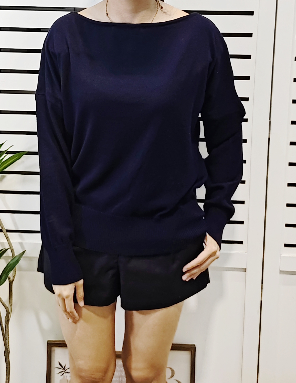 1121 Boat Collar Long Sleeve Kitted Wear