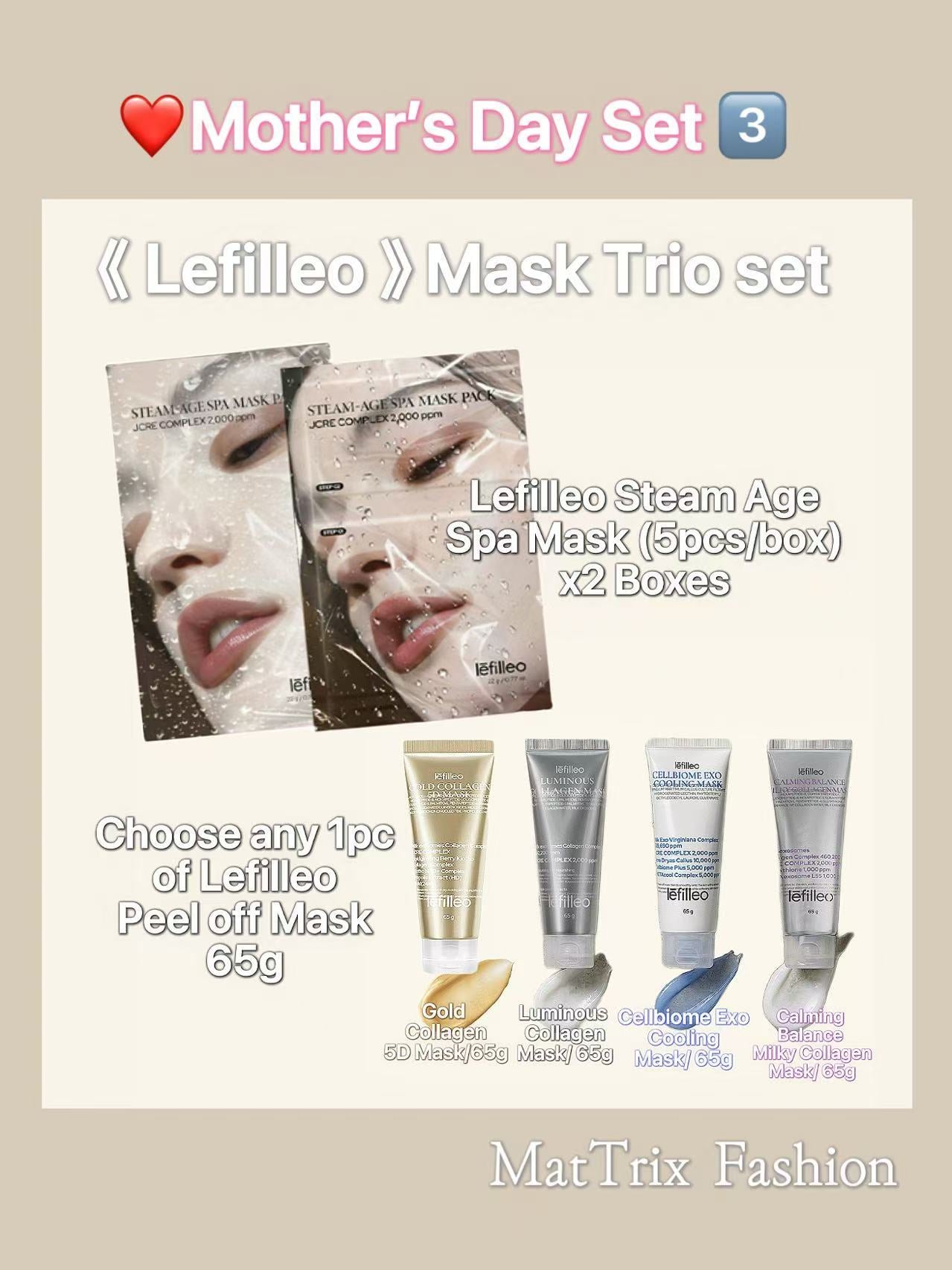 ❤️Mother’s Day set 3️⃣ Lefilleo Mask Set 1️⃣➕2️⃣  $388