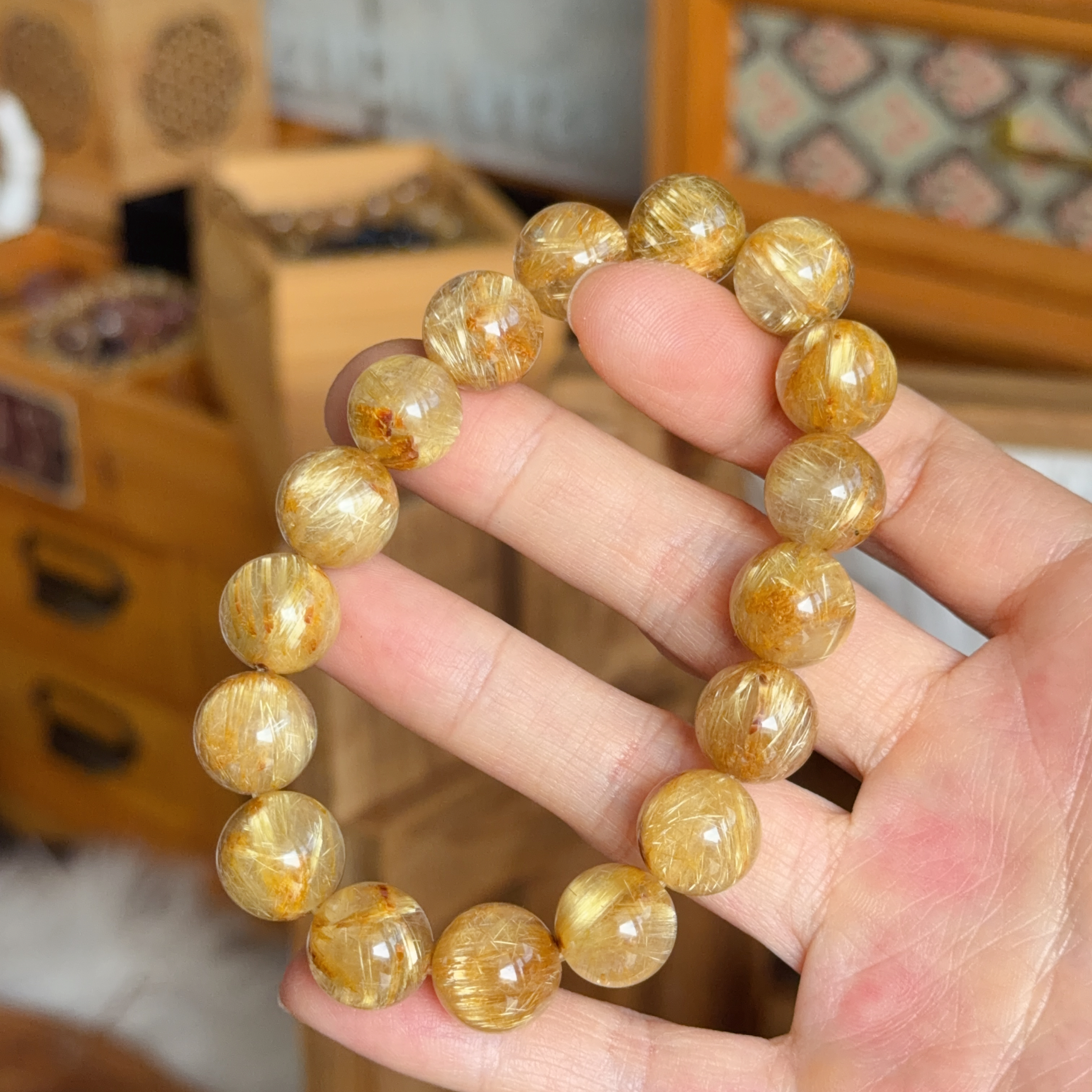 12.6mm金鈦晶手串