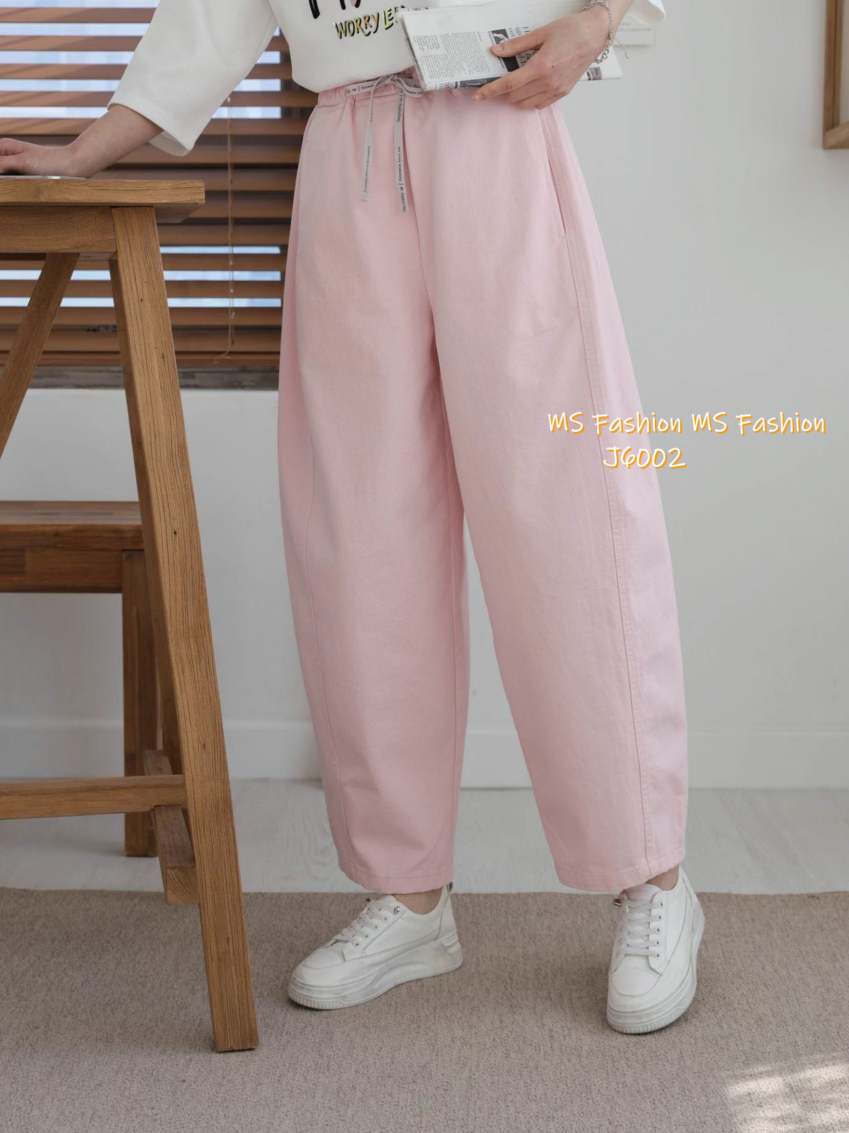 J6002 韓國🇰🇷靚色闊筒休閒褲