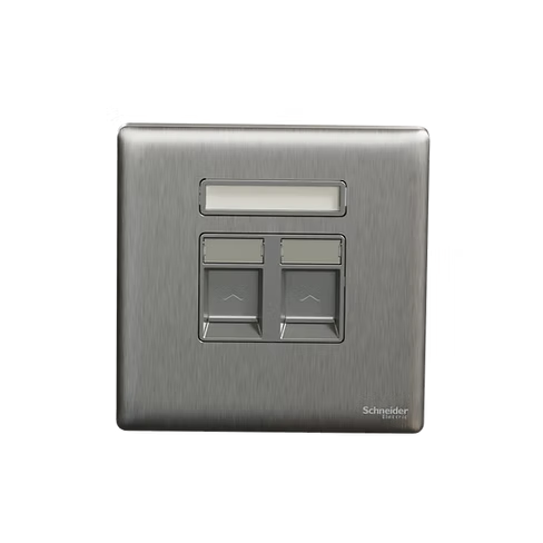 施耐德 Unica X 炫星銀 孖位 CAT3電話插座