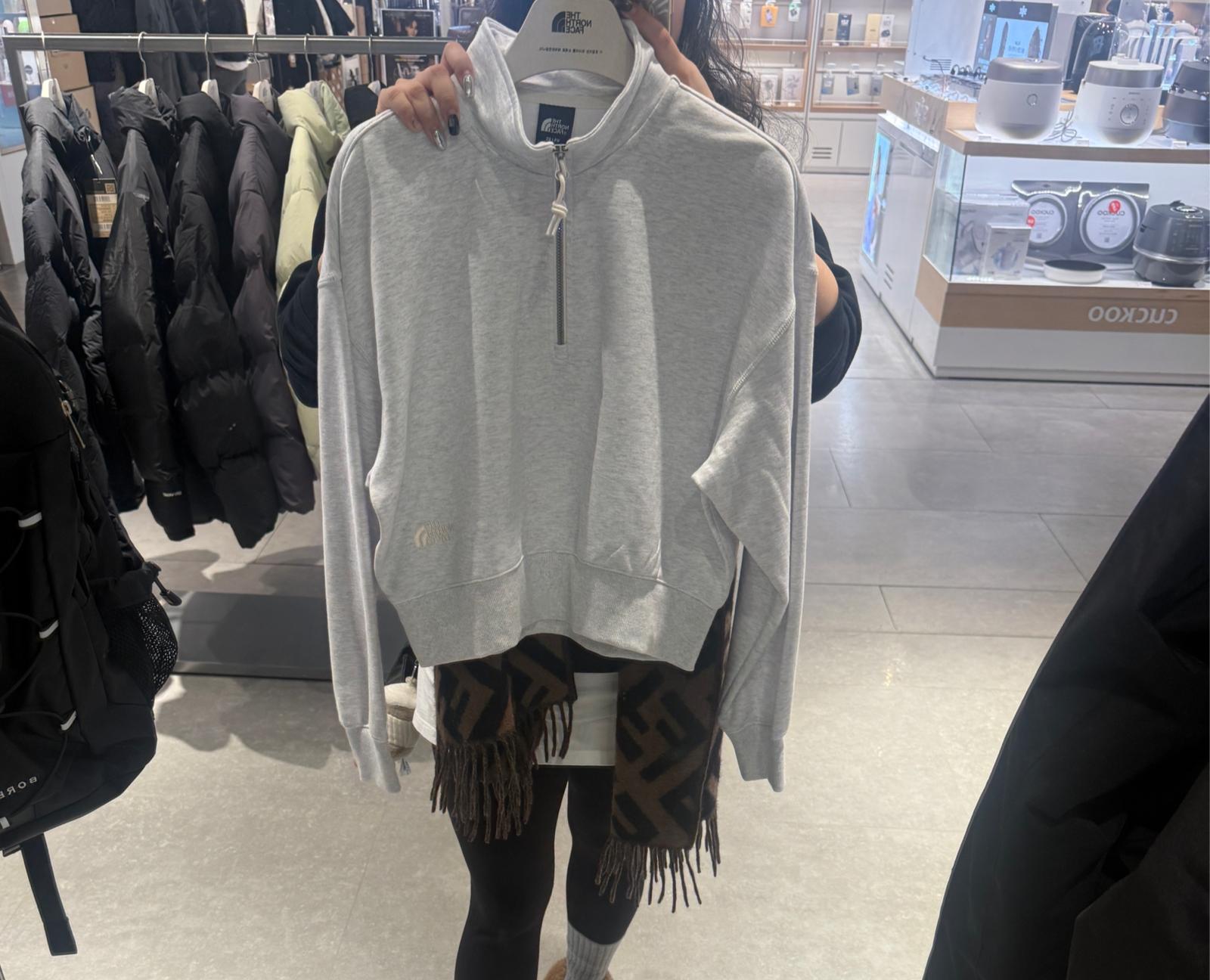 The north face CORE HALF ZIP COLOR: CRE / CREAM 連線優惠價 Size xs- XXL