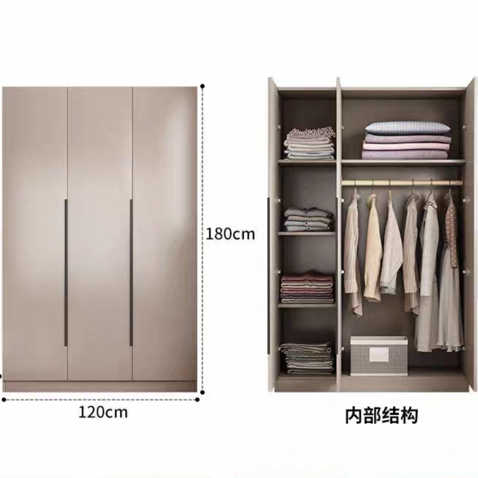 衣櫃家用睡房簡易組裝雙門實木兒童儲物櫃小戶型租屋用衣櫥 Wardrobe