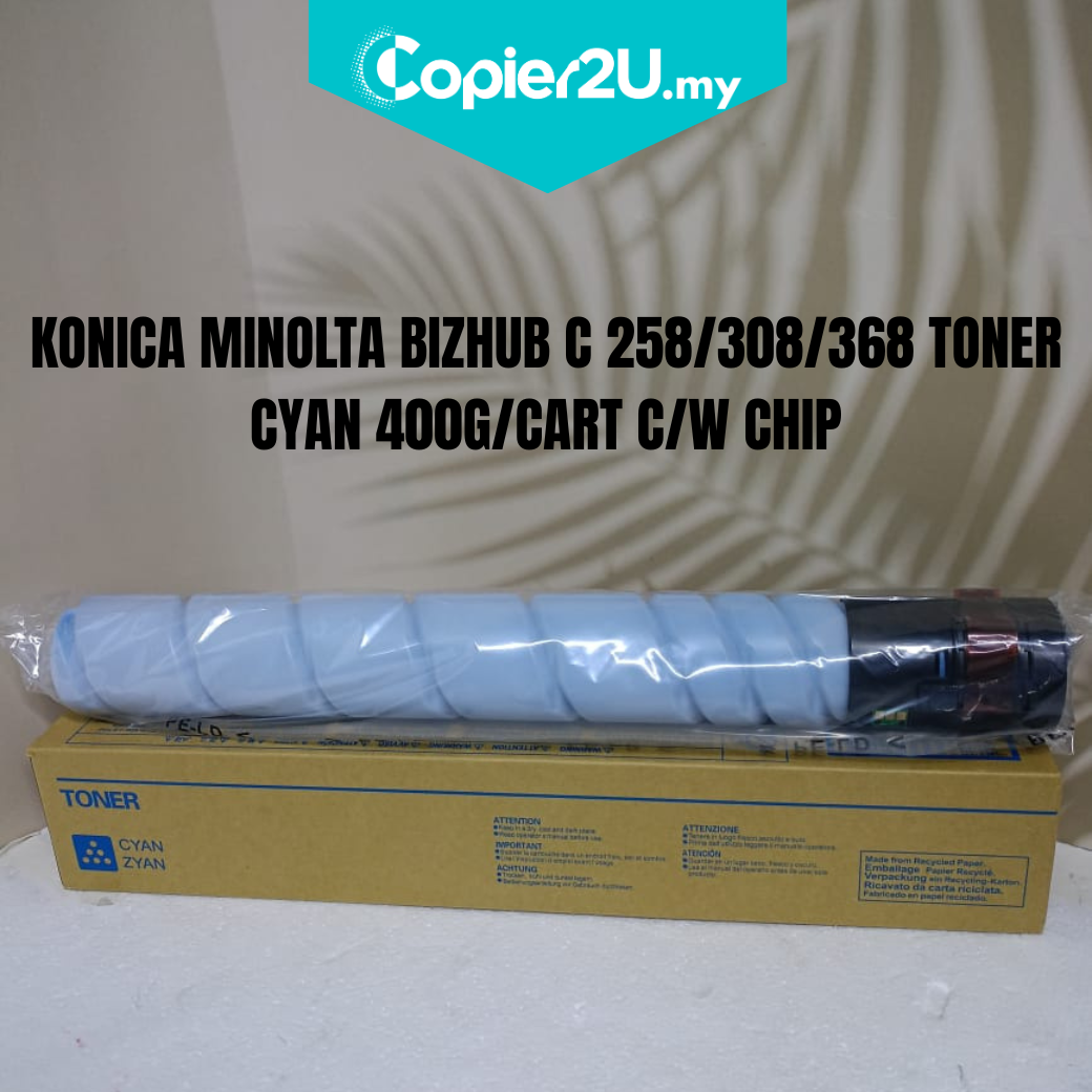 KONICA MINOLTA BIZHUB C 258/308/368 TONER CYAN (PAGE YIELD : ESTIMATED 26,000 PAGES) (TN 324C)
