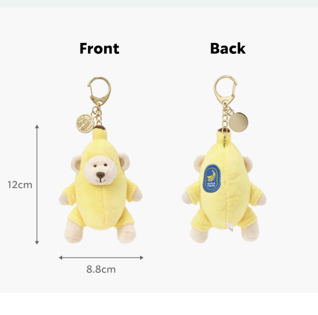 韓國 Starbucks 星巴克 X Grocery Market 香蕉造型 熊仔鎖匙扣｜Banana Bearista Keychain