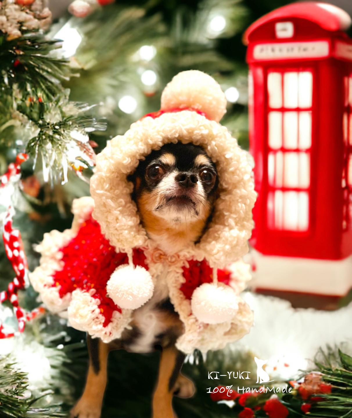 原創設計 毛冷編織作品 短版連帽斗篷（頸後有扣位洞）