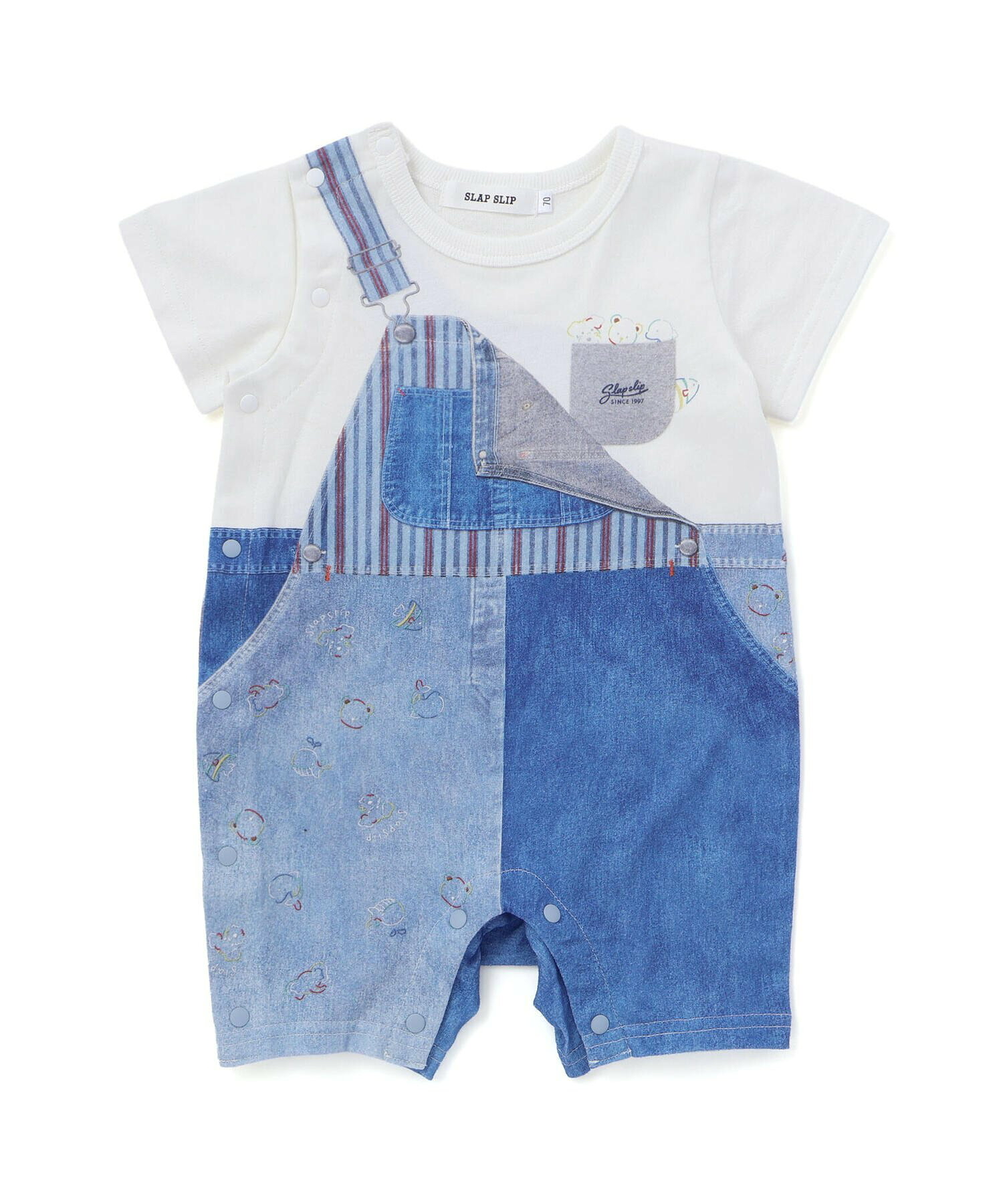 🇯🇵預訂 日本直送🇯🇵Slap Slip Baby兩色動物恐龍吊帶短袖連身服