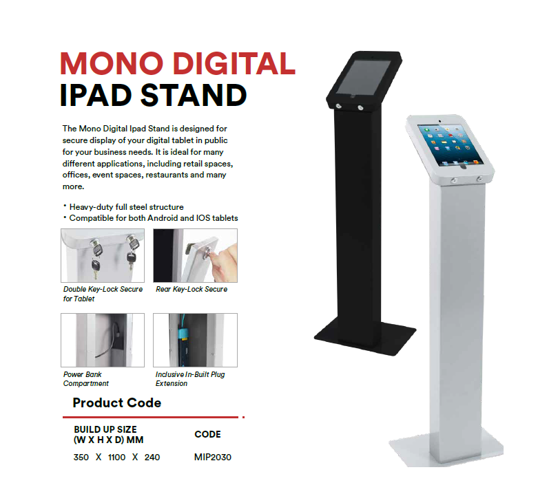 MONO Digital iPad Stand (Compatible with both Android & IOS tablets)