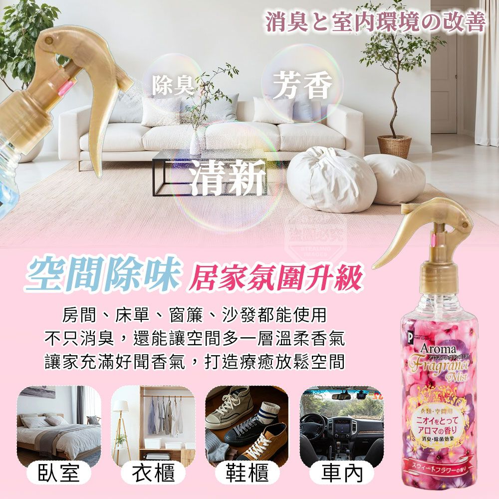 $45套.2套起$35套.芳しい日系室內空間衣物消臭香氛噴霧（1套3支）