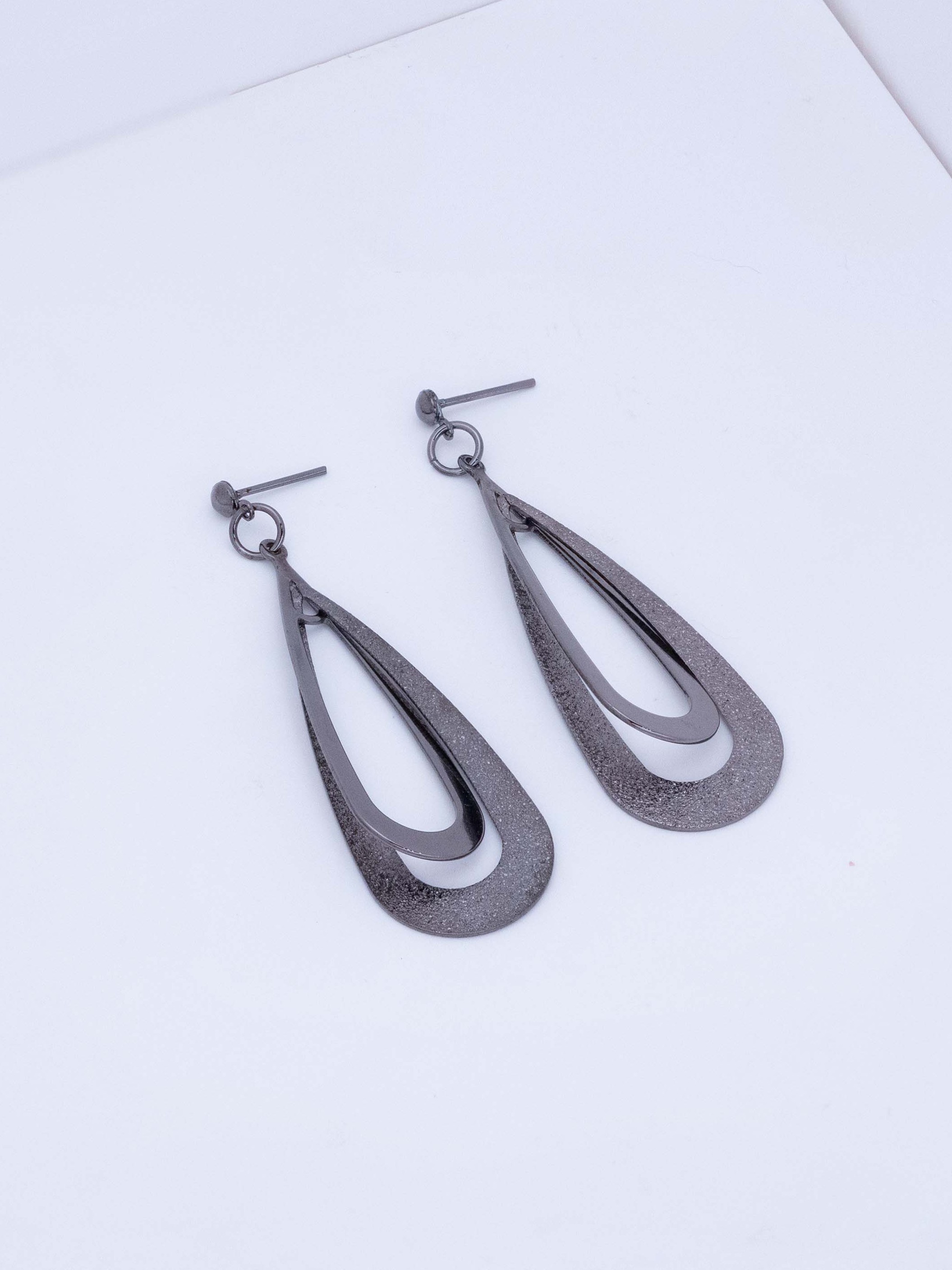 Layered Cut-Out Drop Stud Earrings