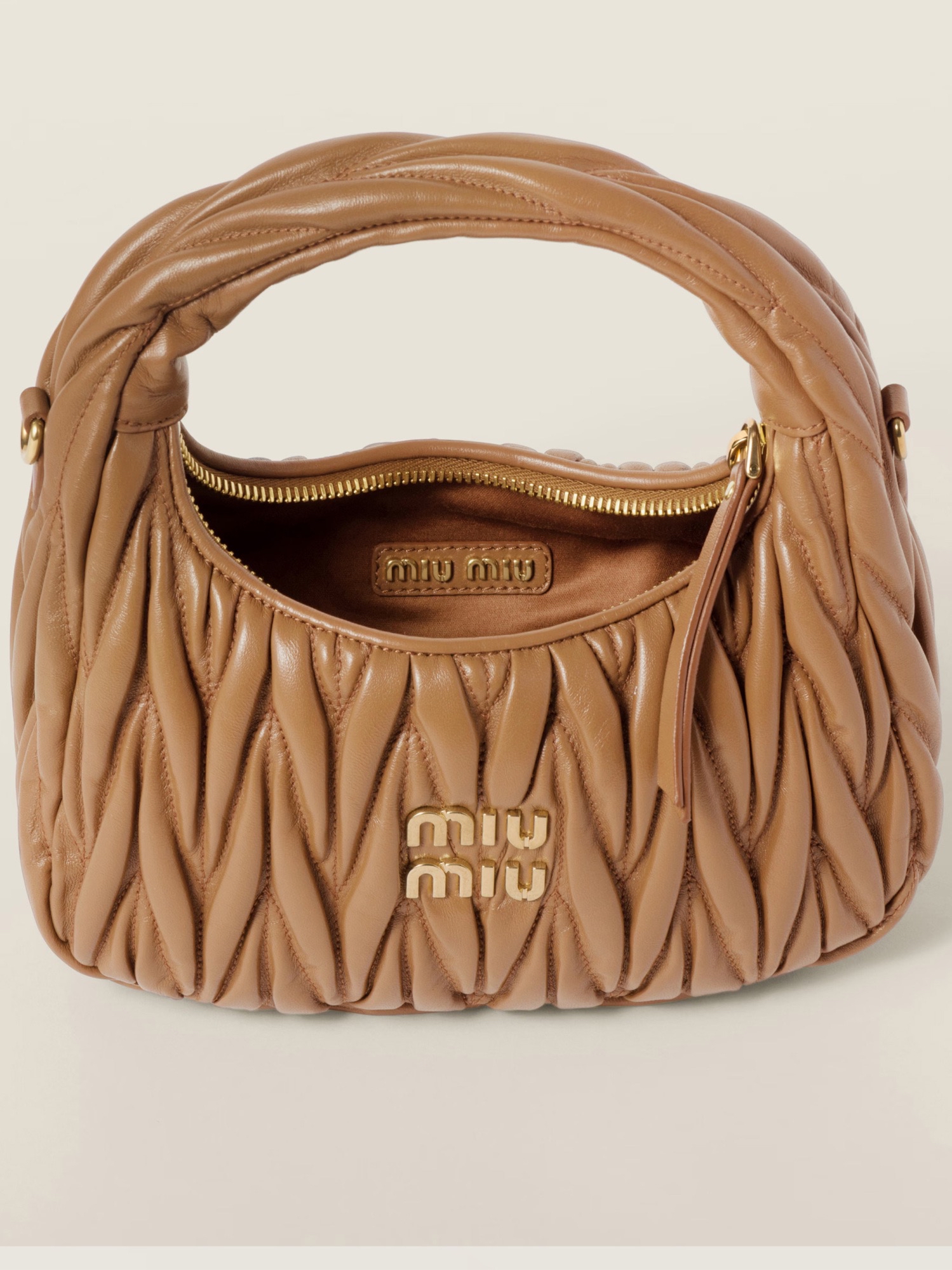 Miu Miu 女士 Wander 絎縫納帕皮革手提包均碼碼