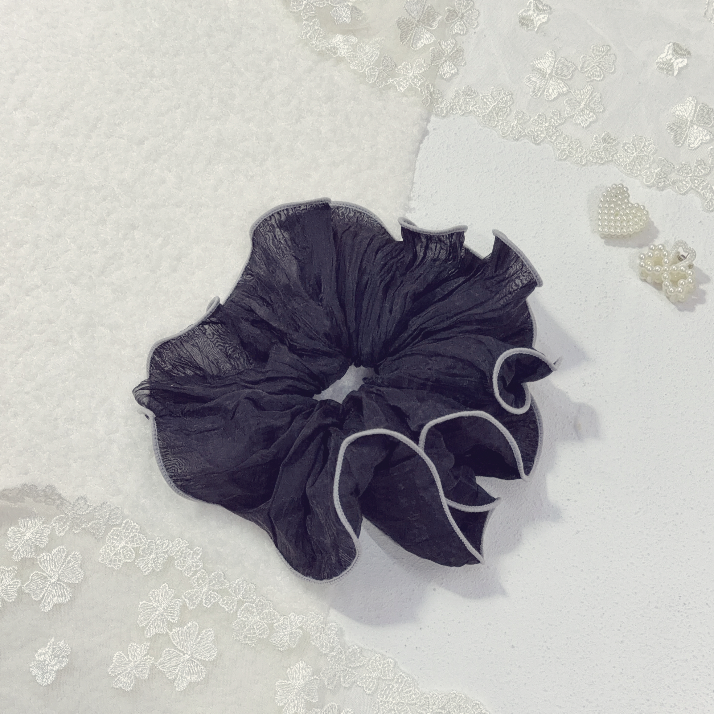 雪紡花朵髮圈 (三色)