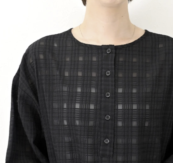 透視格紋前後兩穿上衣 - 2026 流行穿搭  長䄂襯衫 春夏時尚穿搭 柔軟舒適 優雅日常 易於配搭 日本直送   #JP-I-260034